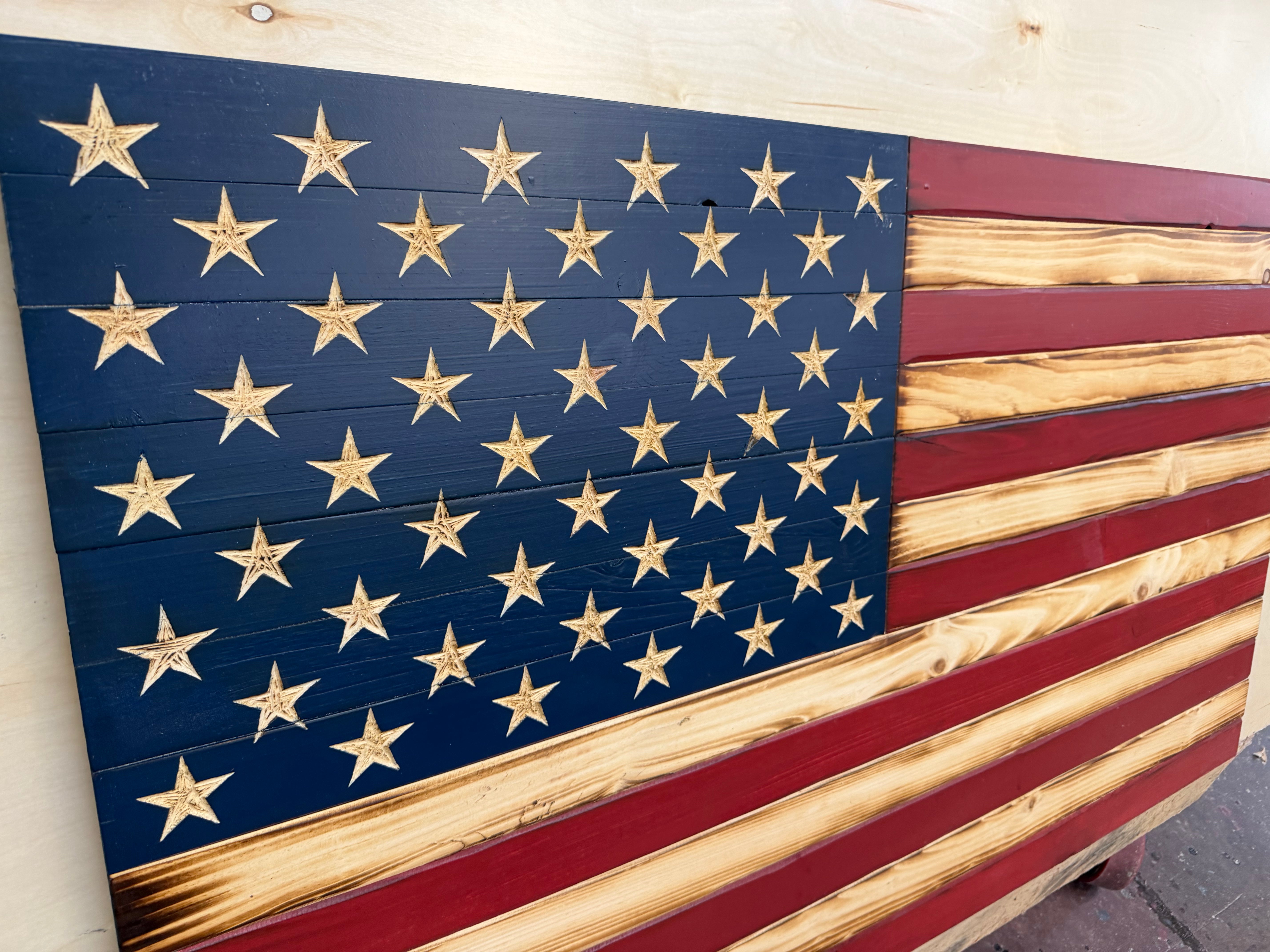Colossal 55"x32"Old Glory //  Imperfections and or Damage See image for details / read description EXPEDITE 4863