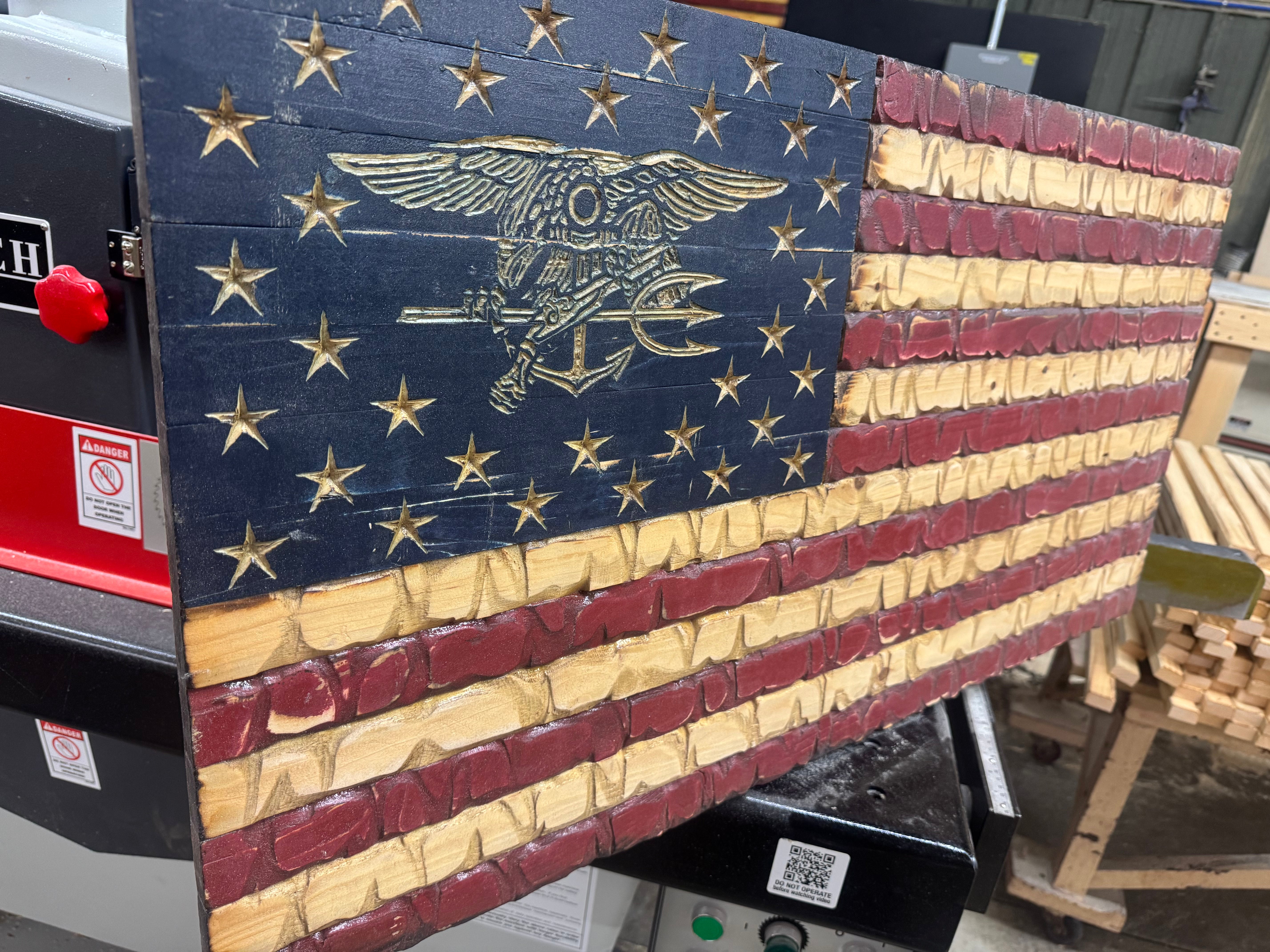 Medium 38x19 Rustic Navy Seal //  Imperfections and or Damage See image for details / read description EXPEDITE 3245 (Copy)