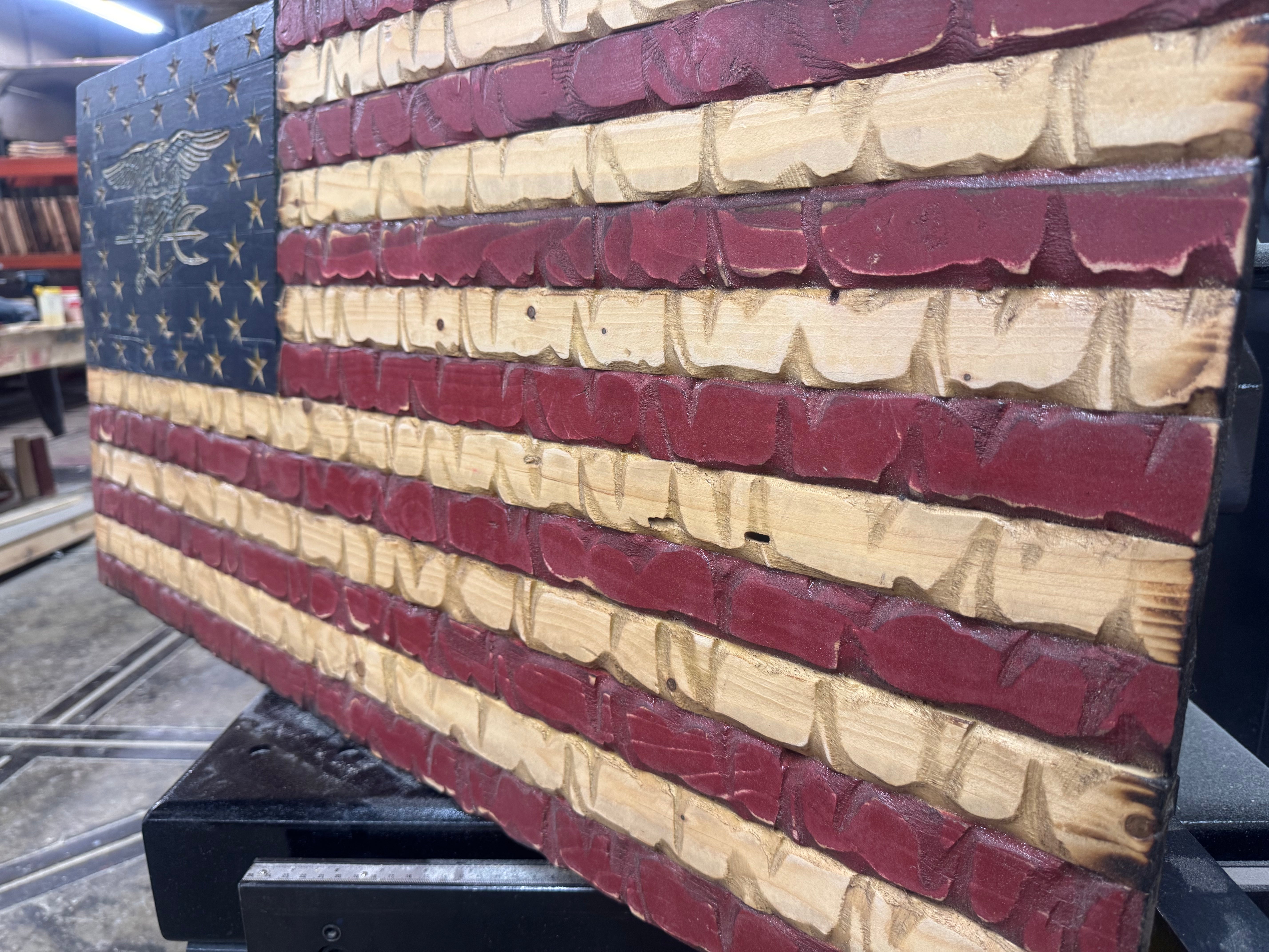 Medium 38x19 Rustic Navy Seal //  Imperfections and or Damage See image for details / read description EXPEDITE 3245 (Copy)
