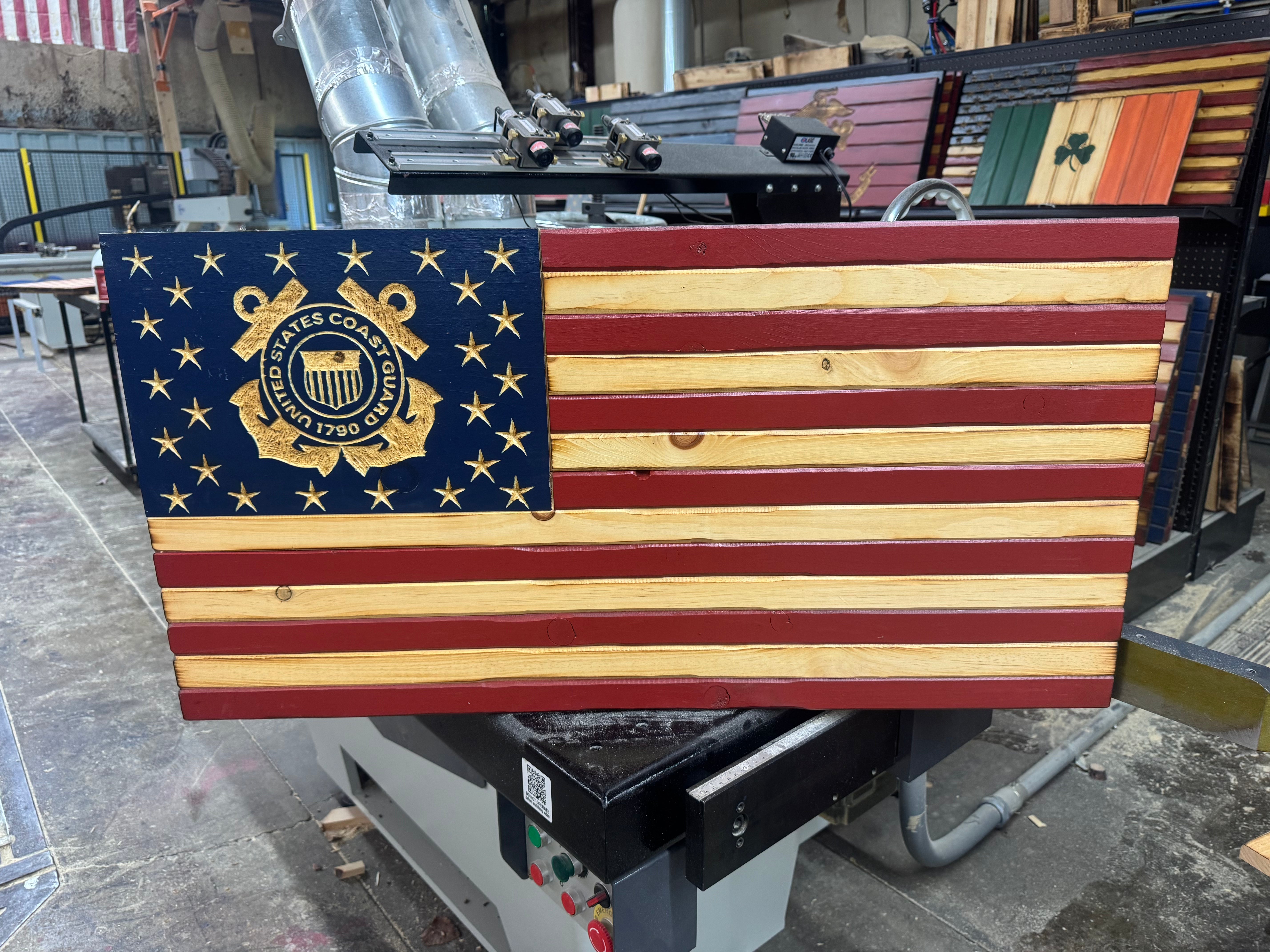 Medium 38x19 Coast Guard Old Glory //  Imperfections and or Damage See image for details / read description EXPEDITE 3245 (Copy) (Copy)