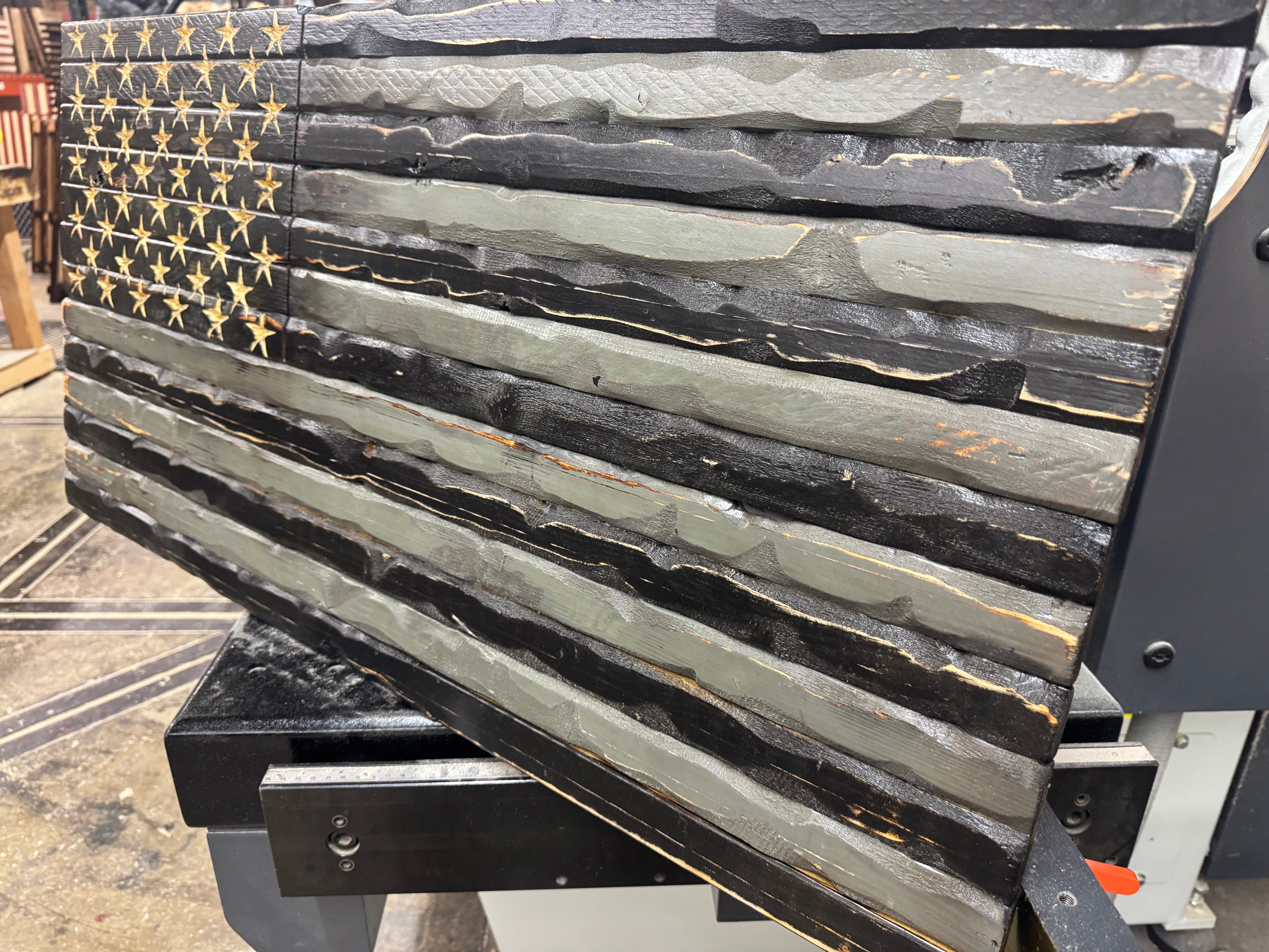 Medium 38x19 Rustic Grey/Black Glory  //  Imperfections and or Damage See image for details / read description EXPEDITE 7783