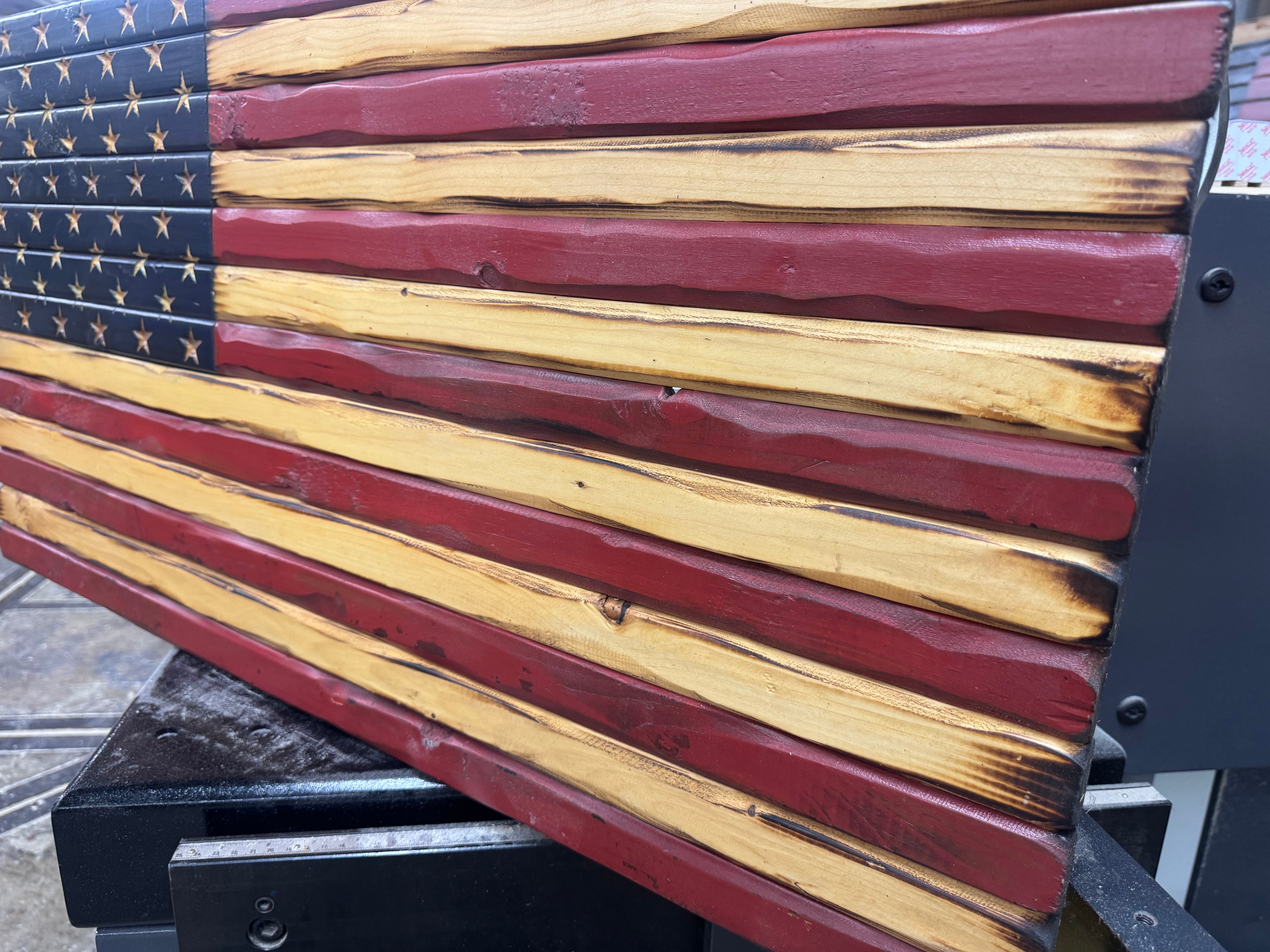 Medium 38x19 Old Glory  //  Imperfections and or Damage See image for details / read description EXPEDITE 7784