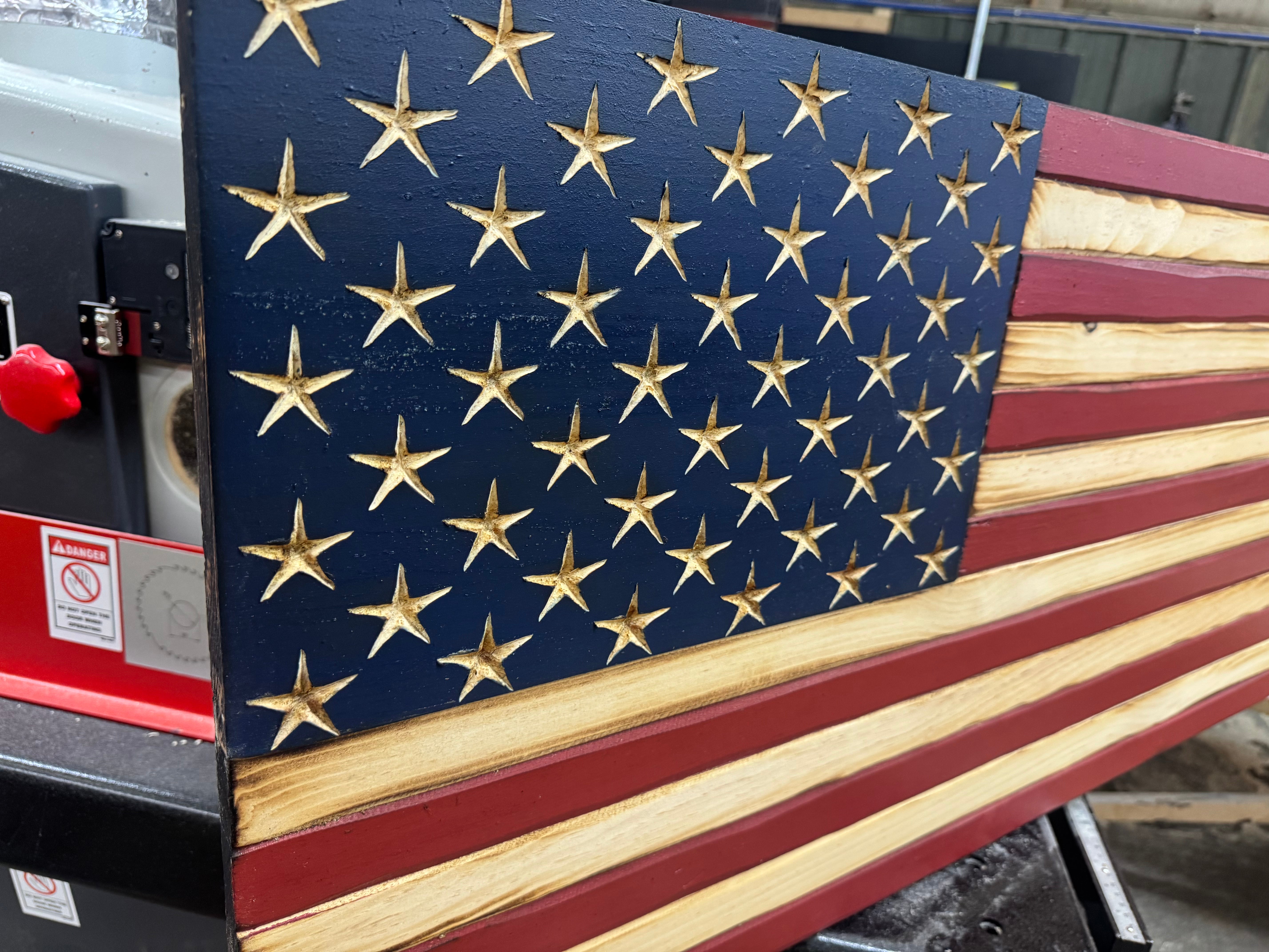 Medium 38x19 Old Glory  //  Imperfections and or Damage See image for details / read description EXPEDITE 7786