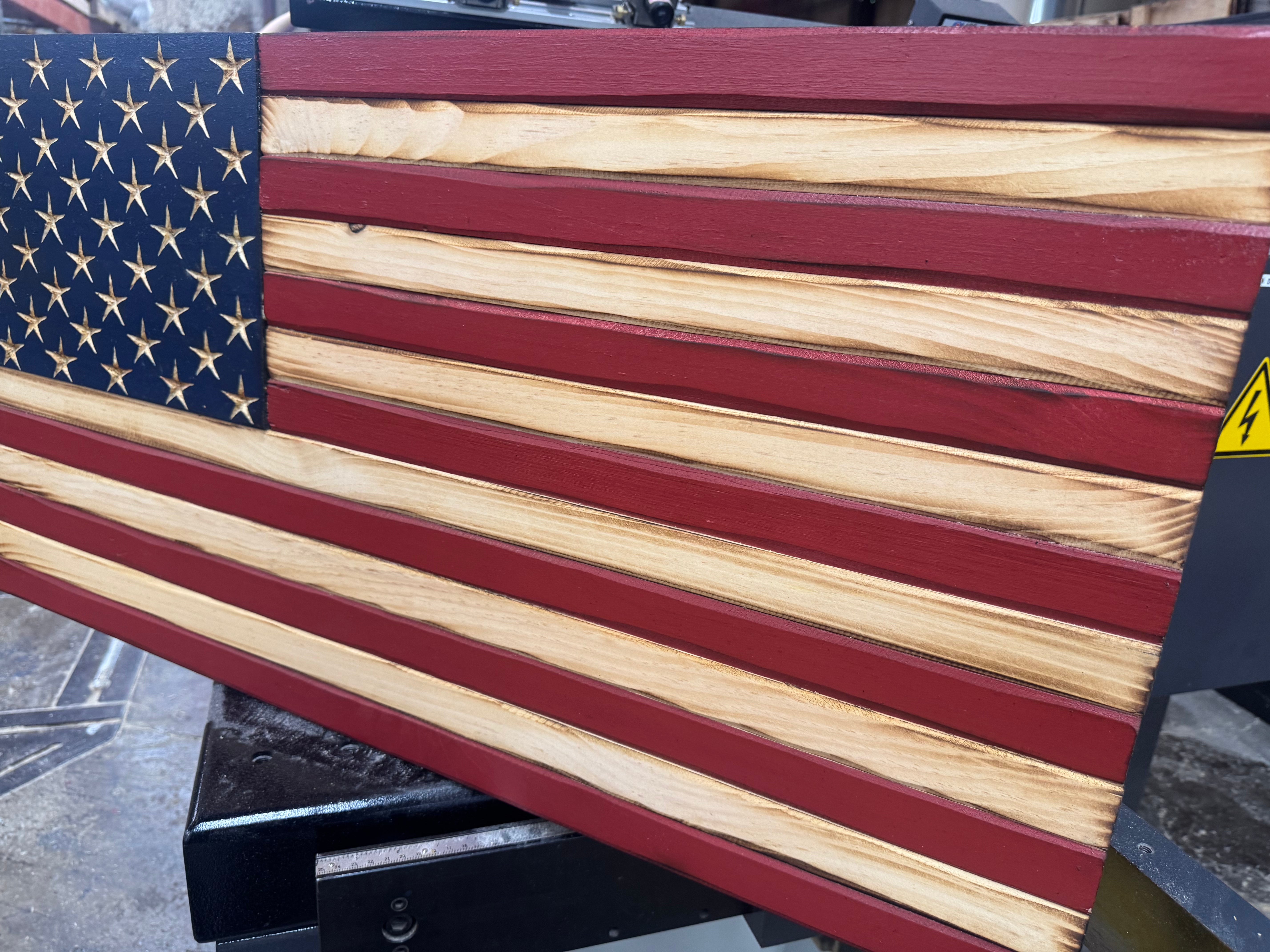 Medium 38x19 Old Glory  //  Imperfections and or Damage See image for details / read description EXPEDITE 7786