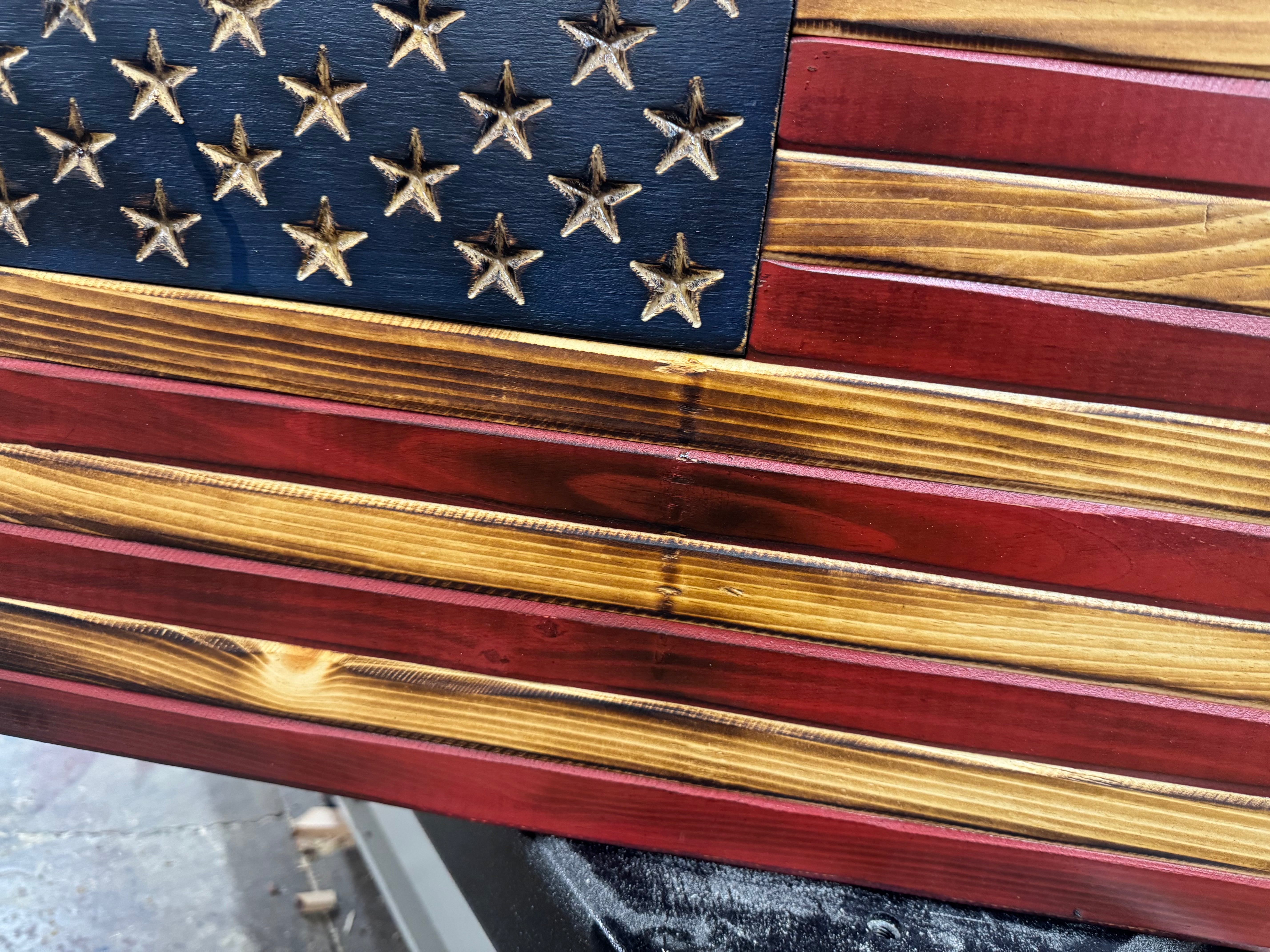 Medium 38x19 Weathered Old Glory  //  Imperfections and or Damage See image for details / read description EXPEDITE 7787