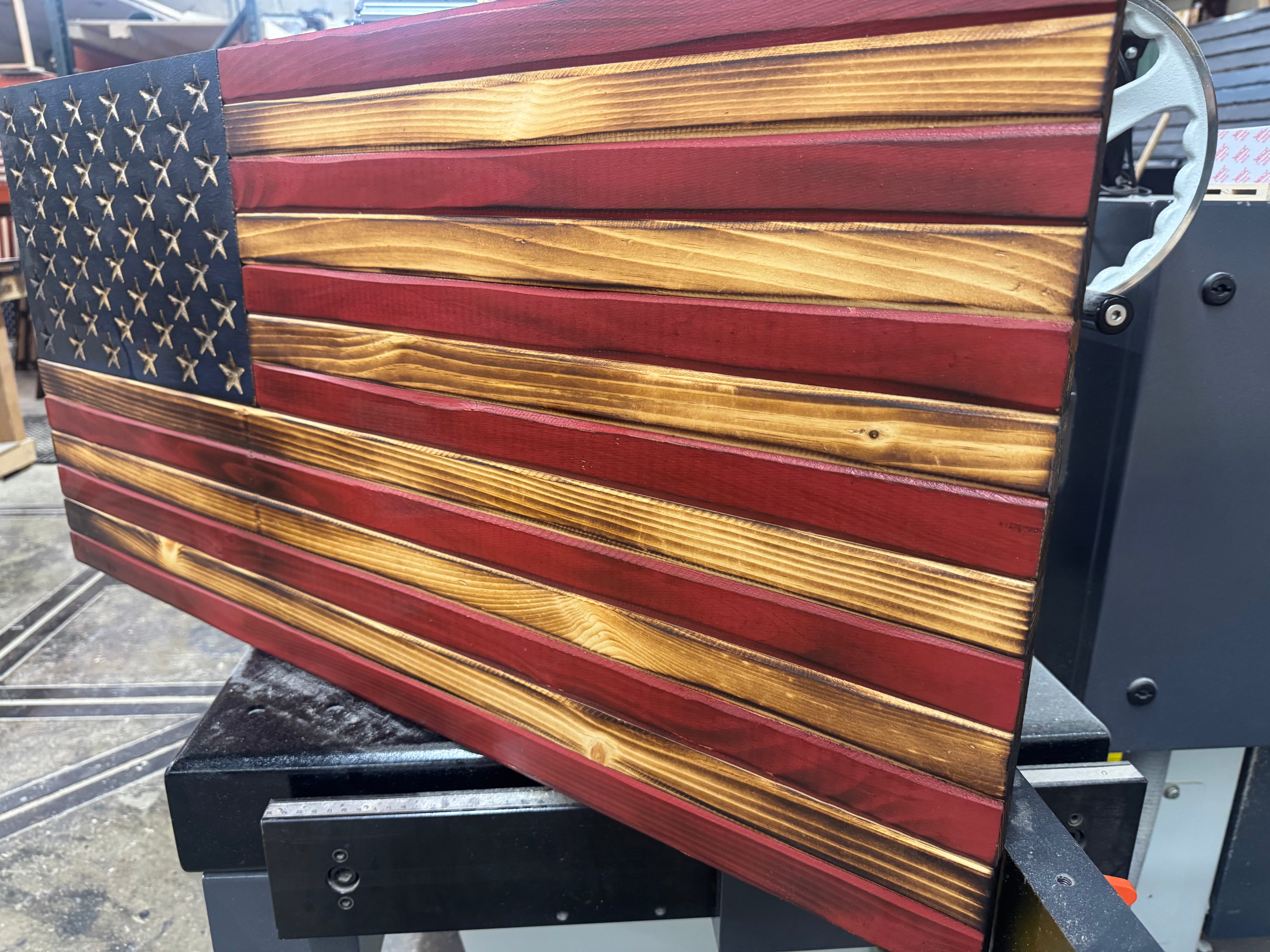 Medium 38x19 Weathered Old Glory  //  Imperfections and or Damage See image for details / read description EXPEDITE 7787