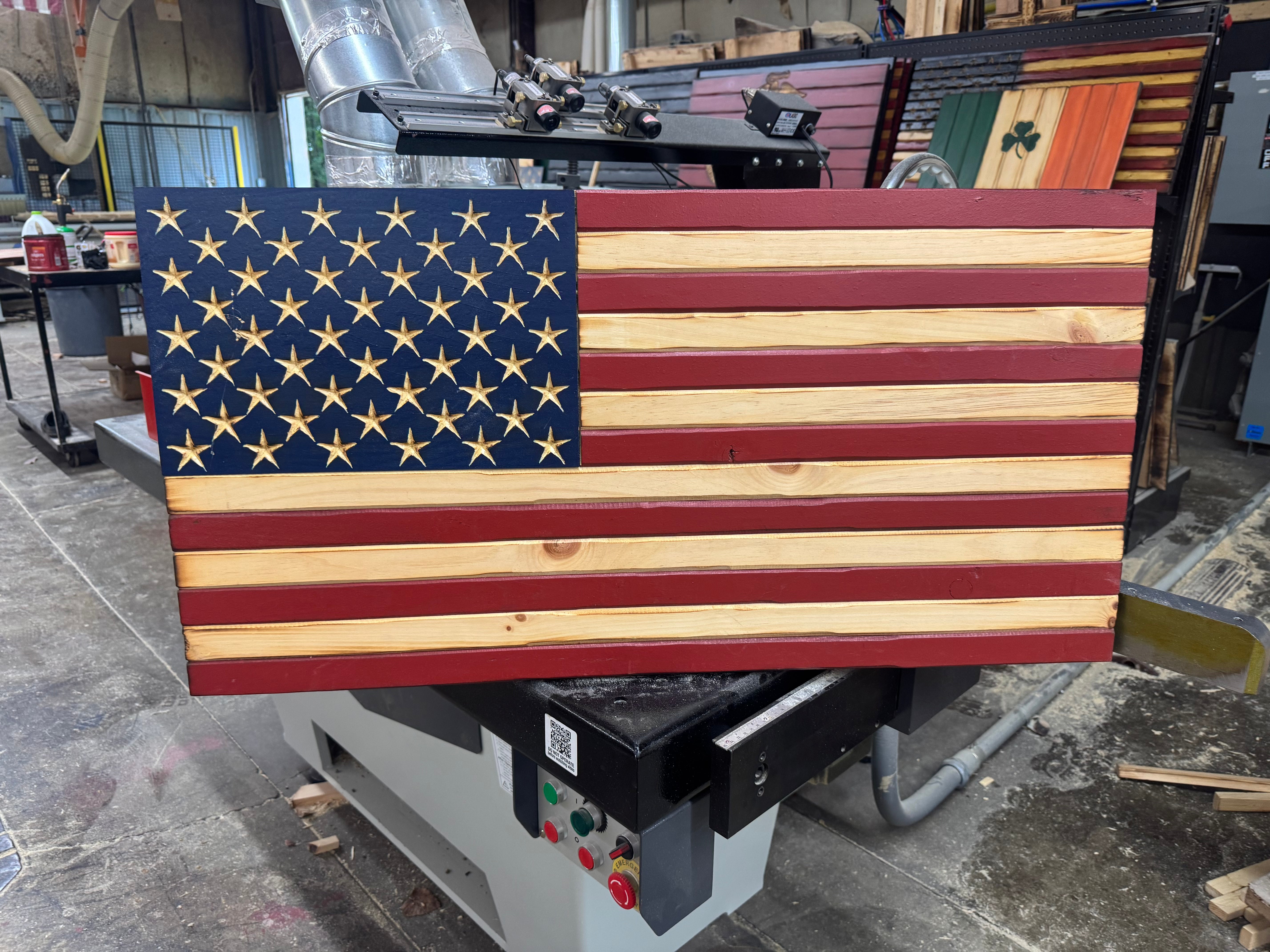 Medium 38x19 Old Glory  //  Imperfections and or Damage See image for details / read description EXPEDITE 7788