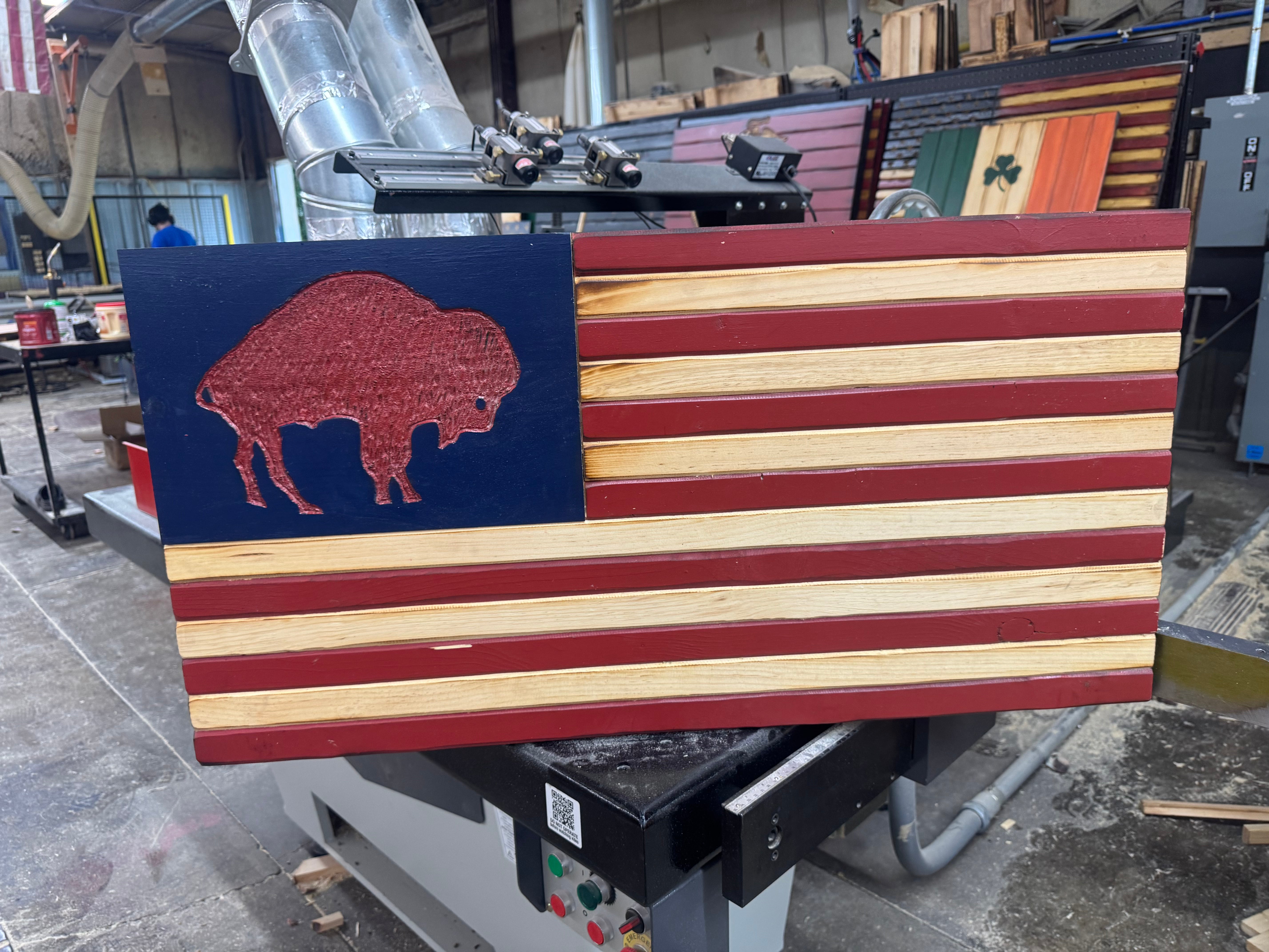 Medium 38x19 Standing Buffalo Glory  //  Imperfections and or Damage See image for details / read description EXPEDITE 7789