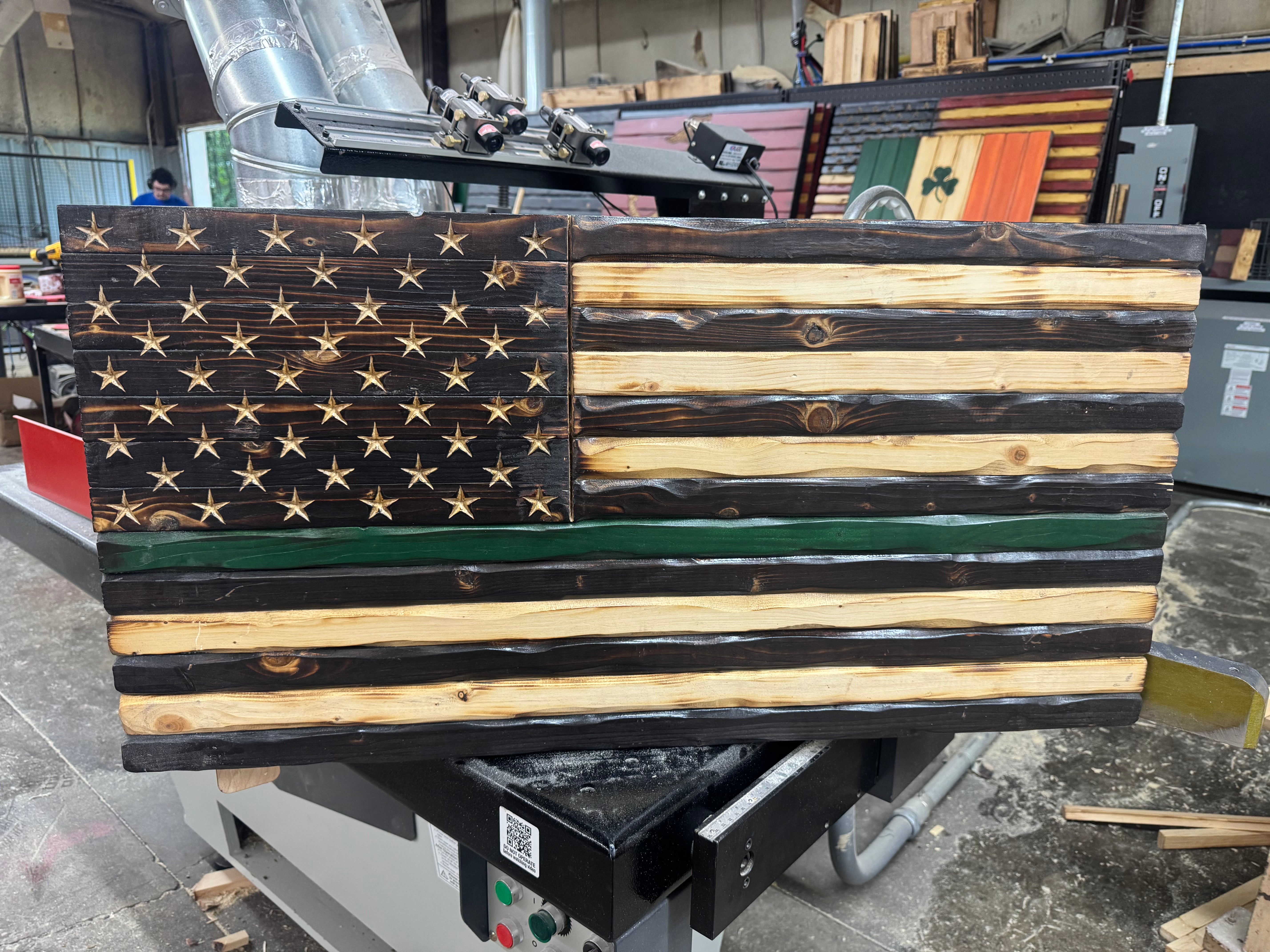 Medium 38x19 Thin Green Line  //  Imperfections and or Damage See image for details / read description EXPEDITE 7790