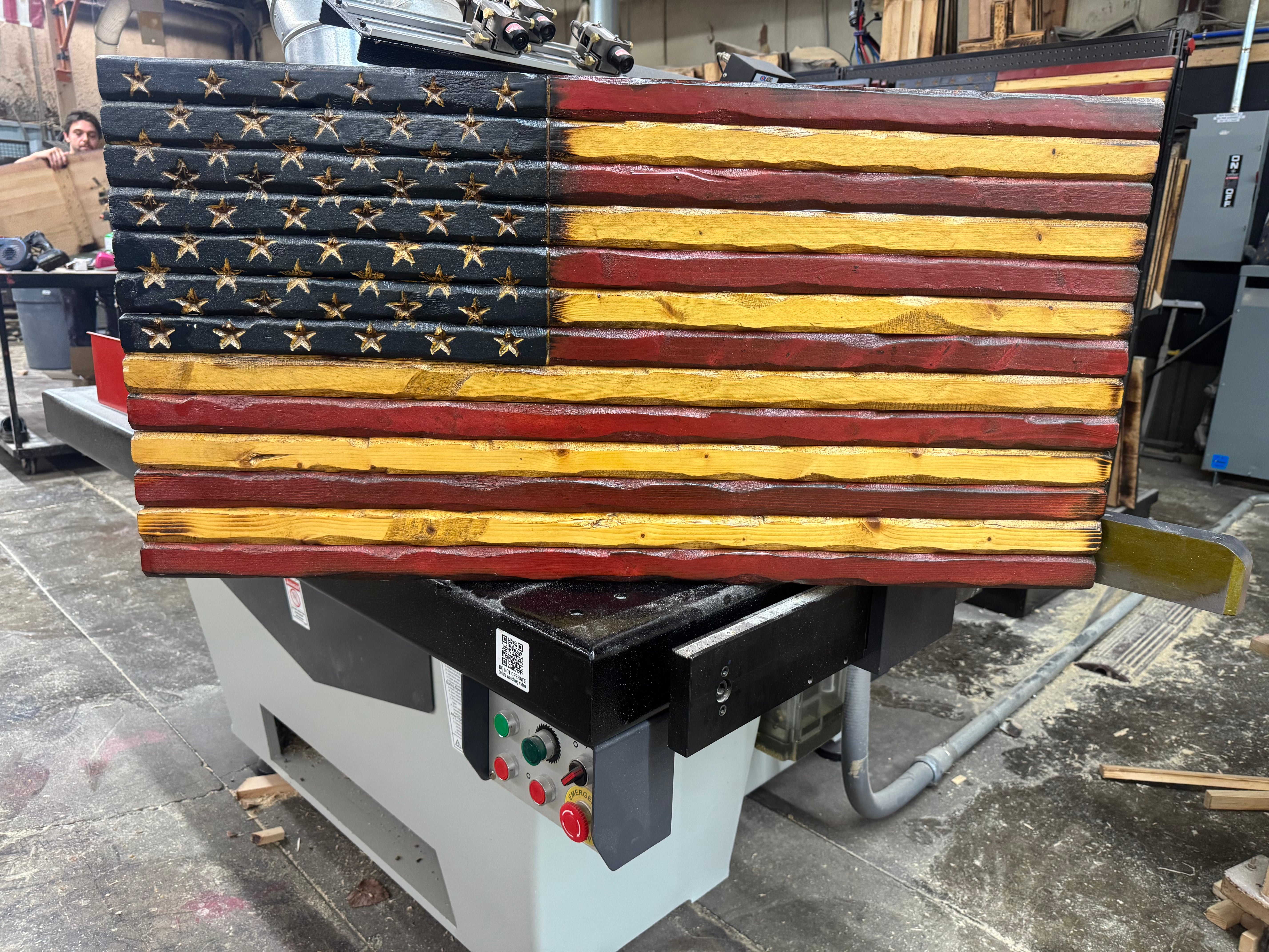 Medium 38x19 Old Glory  //  Imperfections and or Damage See image for details / read description EXPEDITE 7794