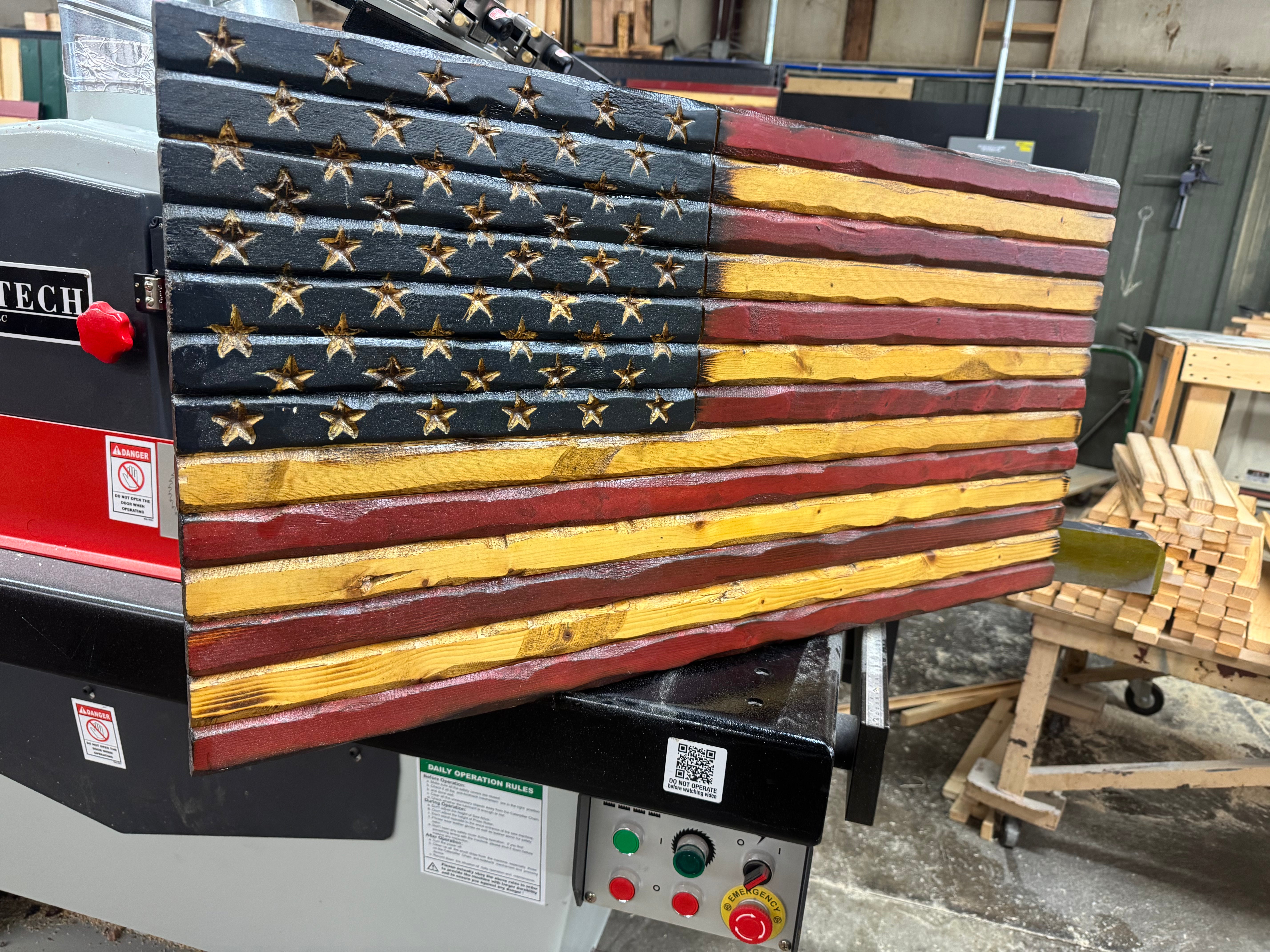 Medium 38x19 Old Glory  //  Imperfections and or Damage See image for details / read description EXPEDITE 7794