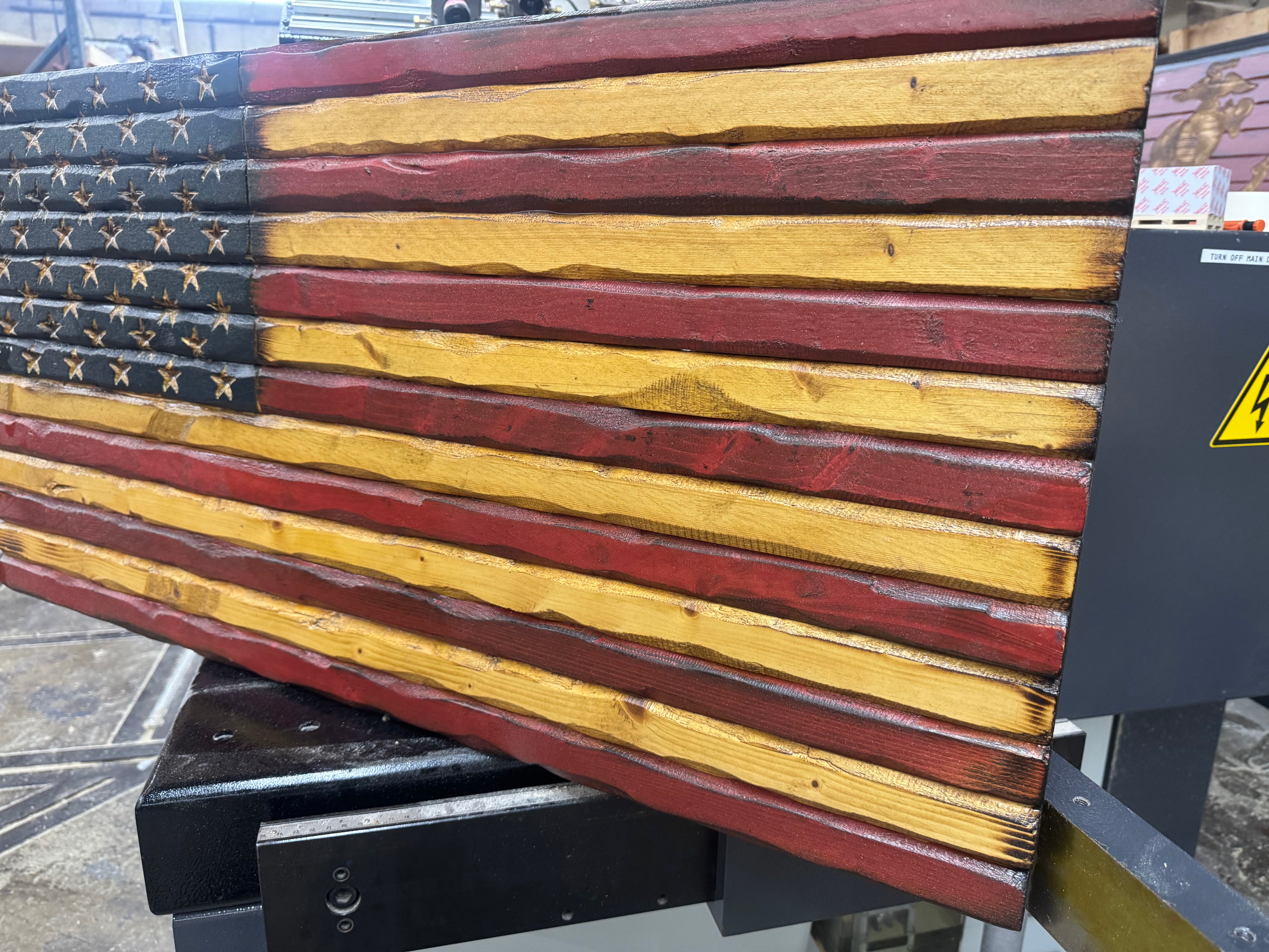 Medium 38x19 Old Glory  //  Imperfections and or Damage See image for details / read description EXPEDITE 7794