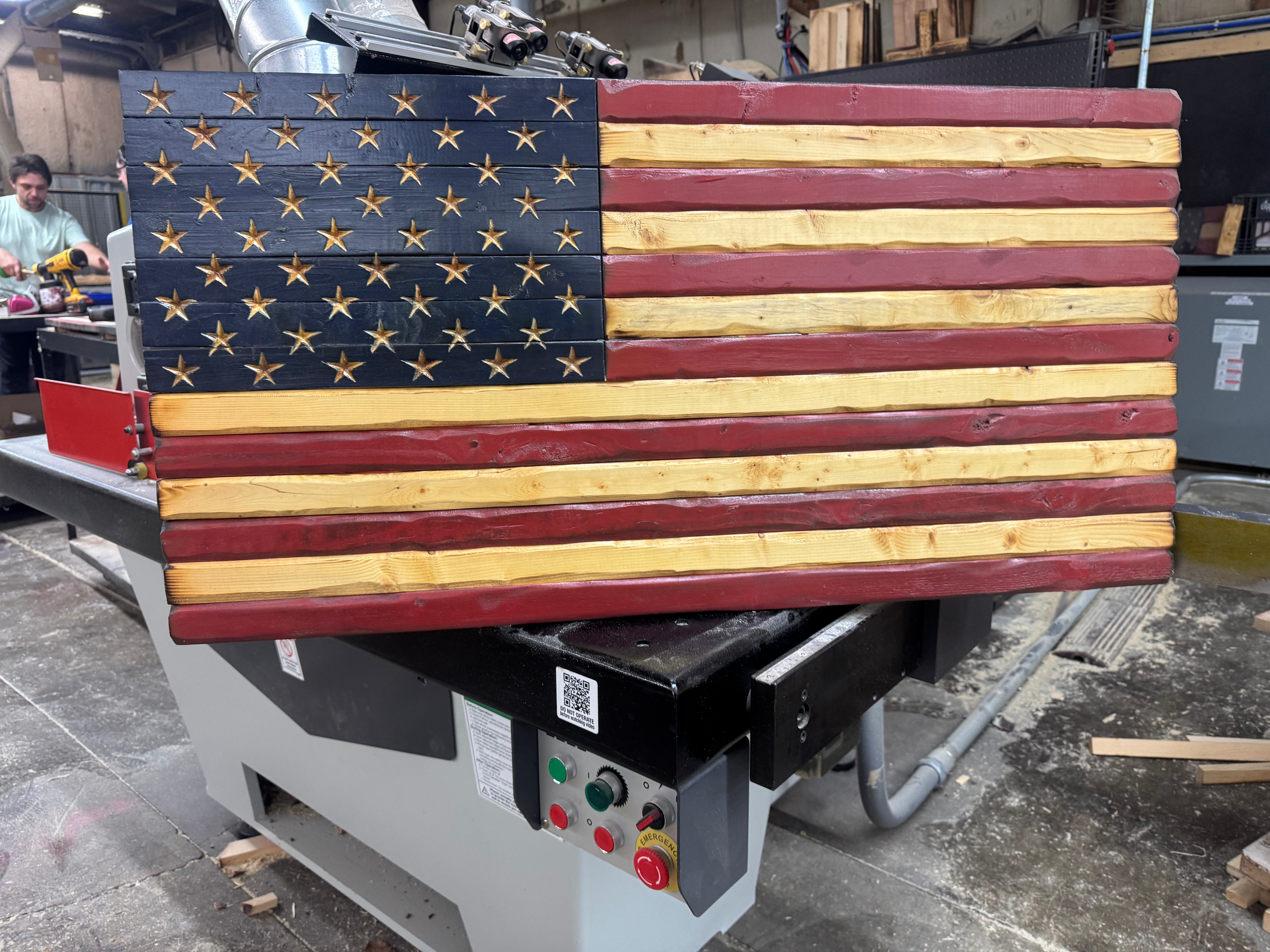 Medium 38x19 Old Glory  //  Imperfections and or Damage See image for details / read description EXPEDITE 7795