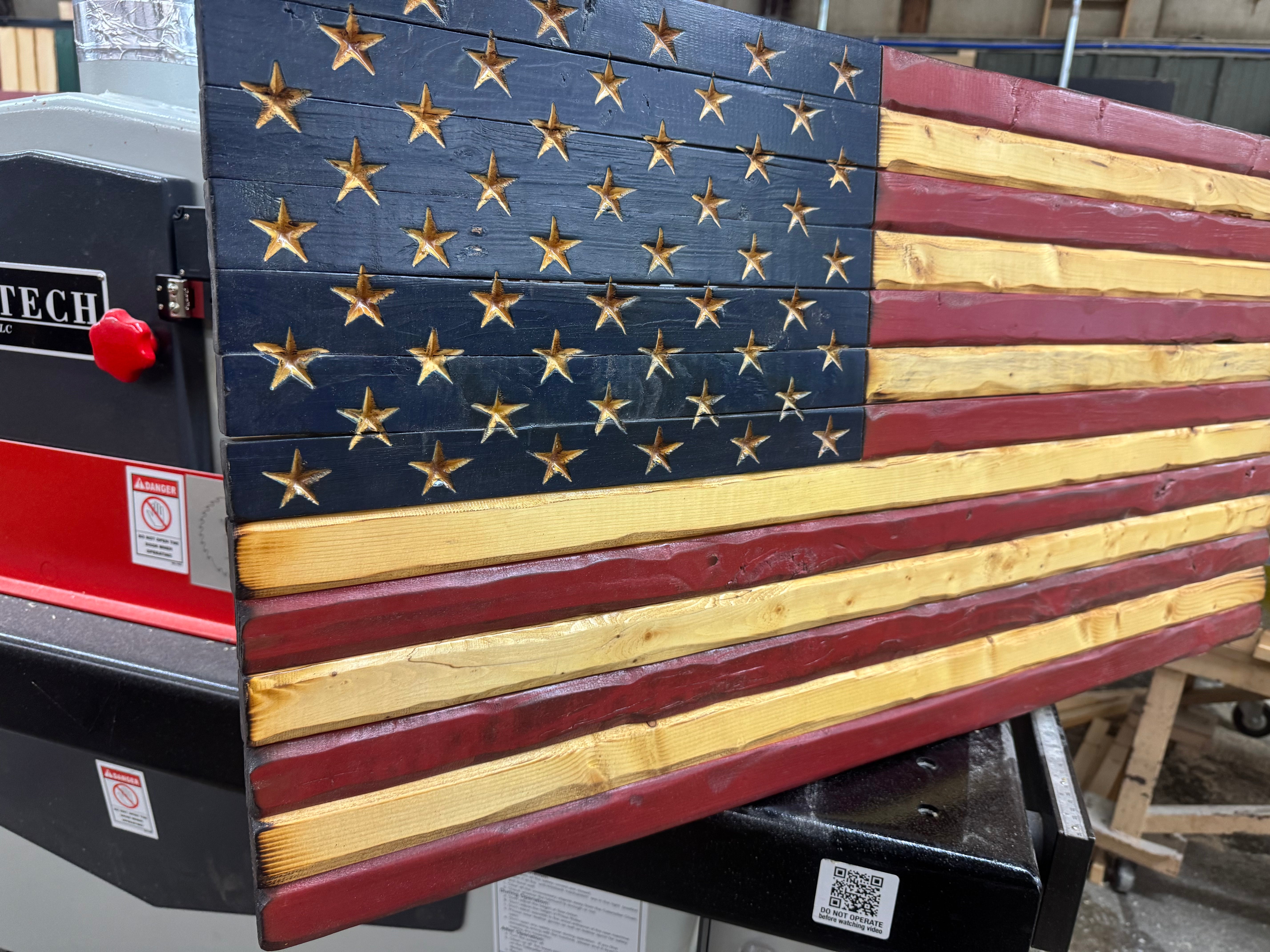 Medium 38x19 Old Glory  //  Imperfections and or Damage See image for details / read description EXPEDITE 7795