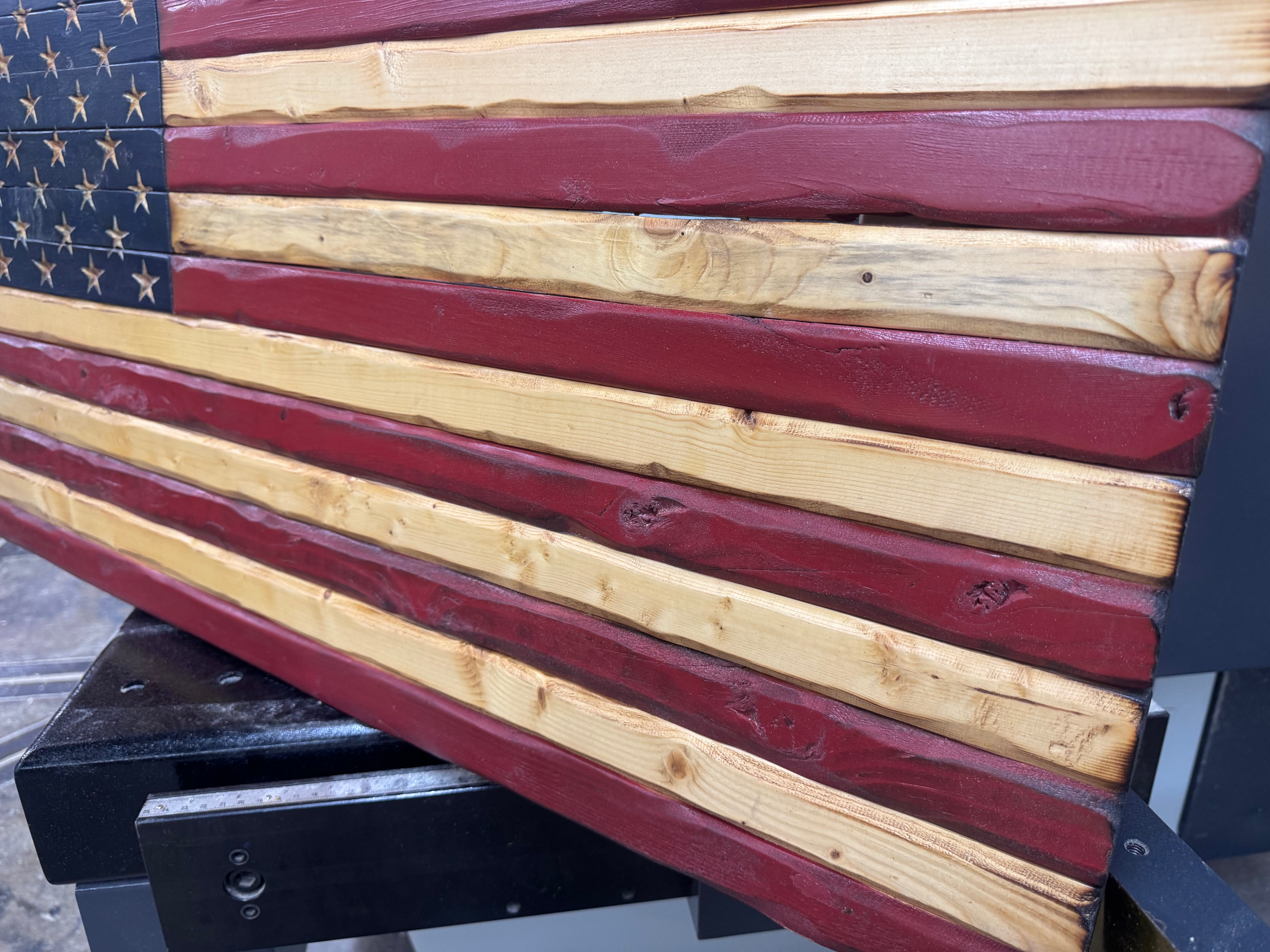 Medium 38x19 Old Glory  //  Imperfections and or Damage See image for details / read description EXPEDITE 7795
