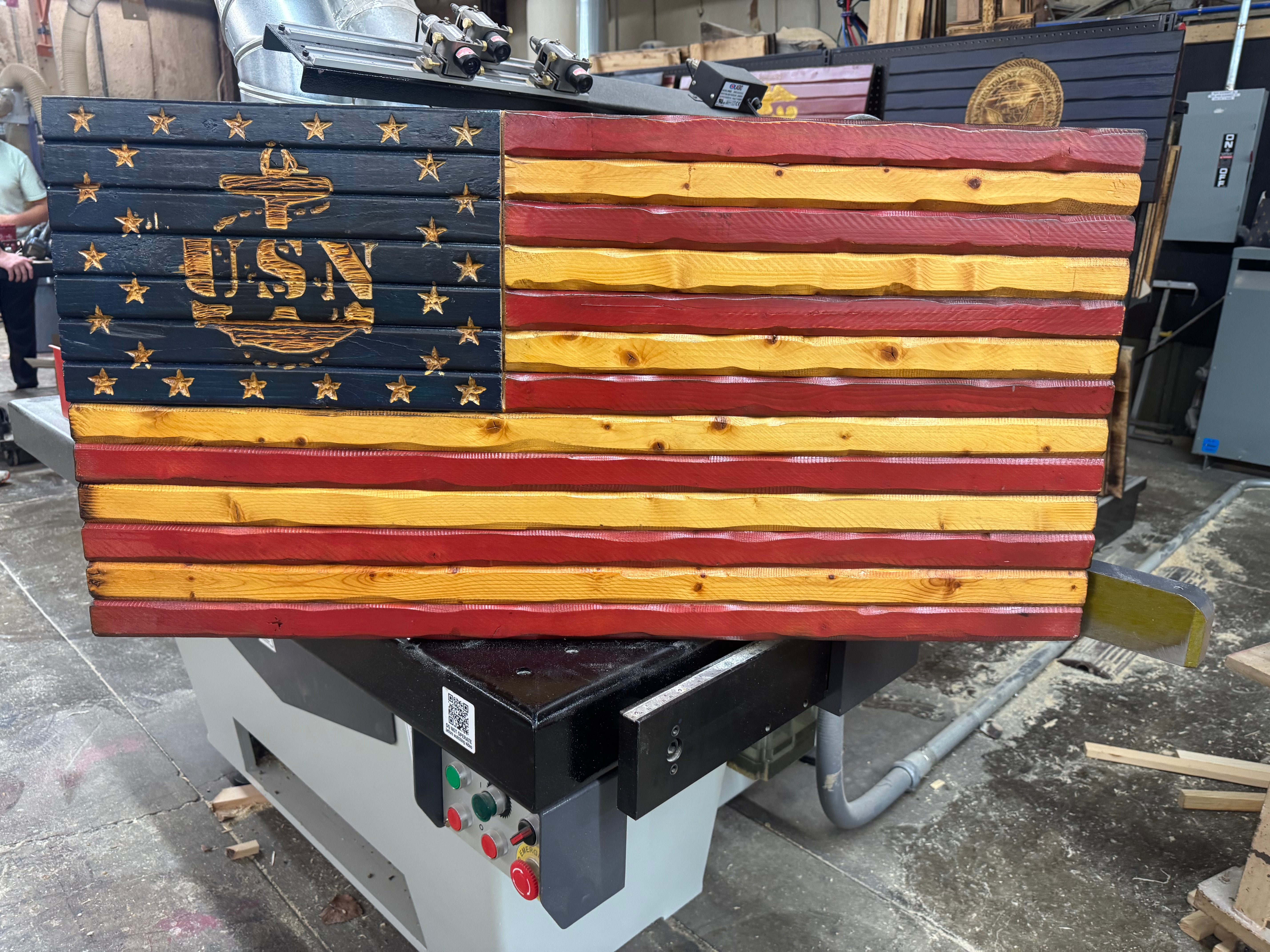 Medium 38x19 Old Glory Navy  //  Imperfections and or Damage See image for details / read description EXPEDITE 7798