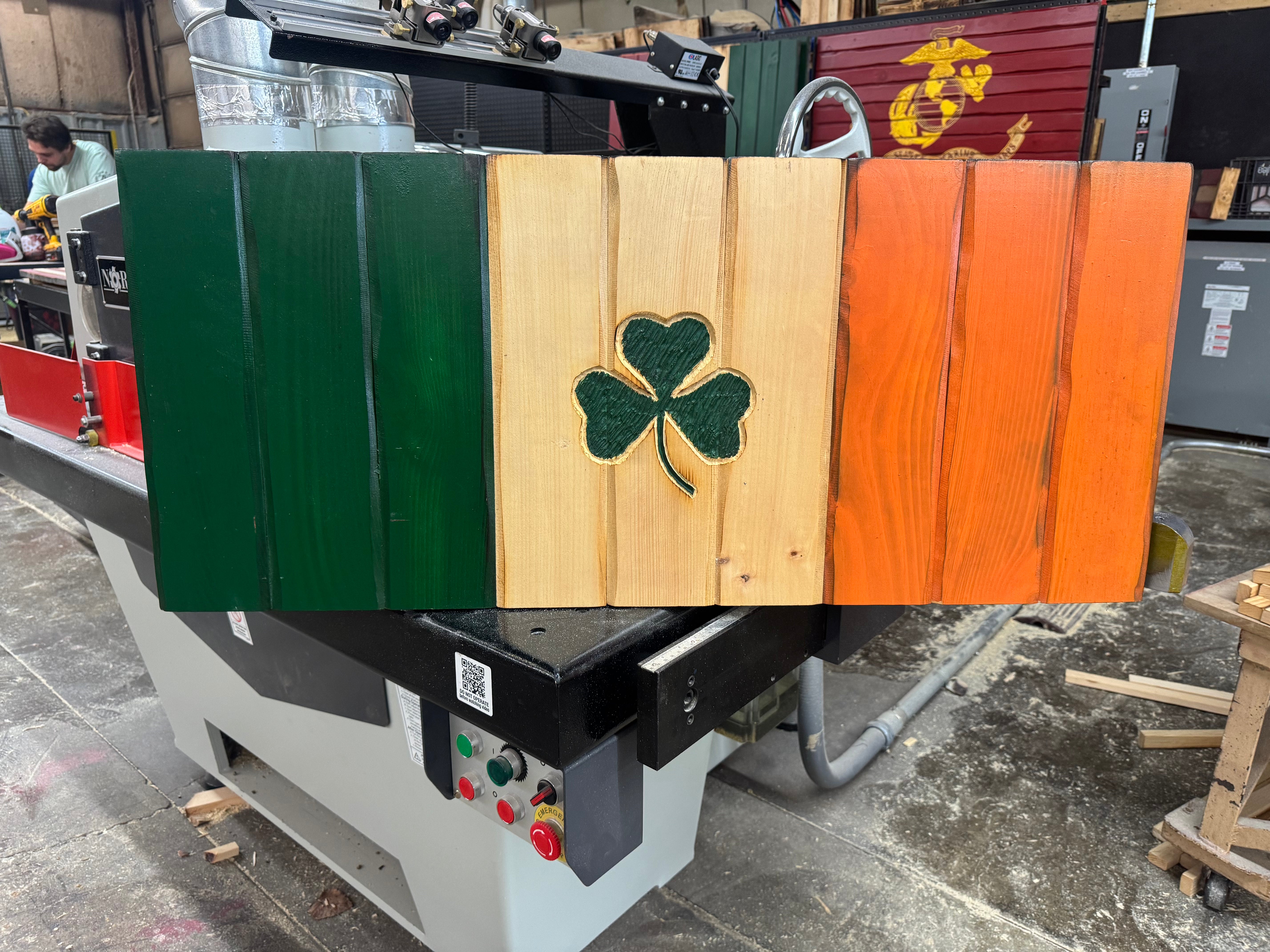Medium 38x16 Irish Shamrock  //  Imperfections and or Damage See image for details / read description EXPEDITE 7806