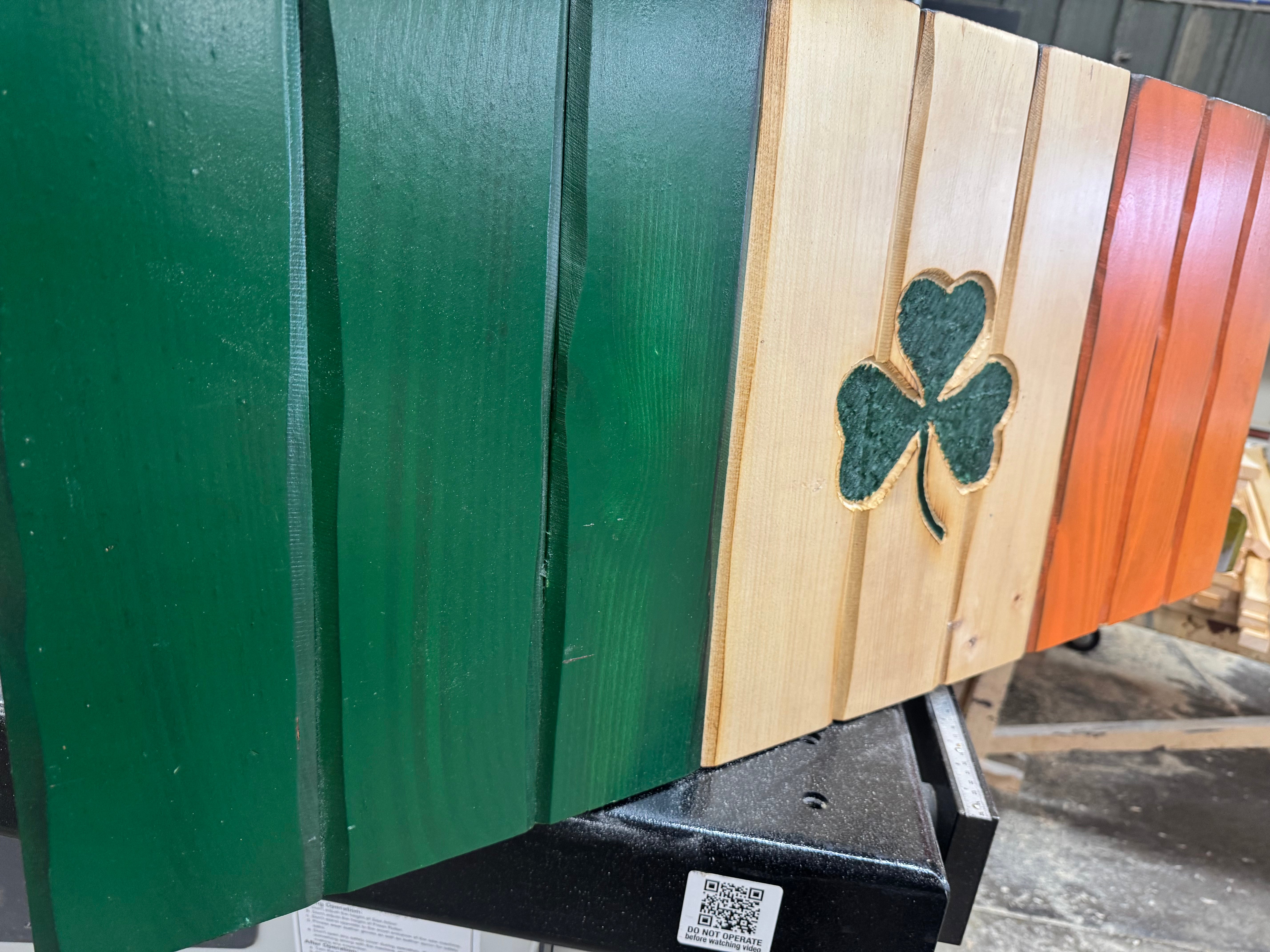 Medium 38x16 Irish Shamrock  //  Imperfections and or Damage See image for details / read description EXPEDITE 7806