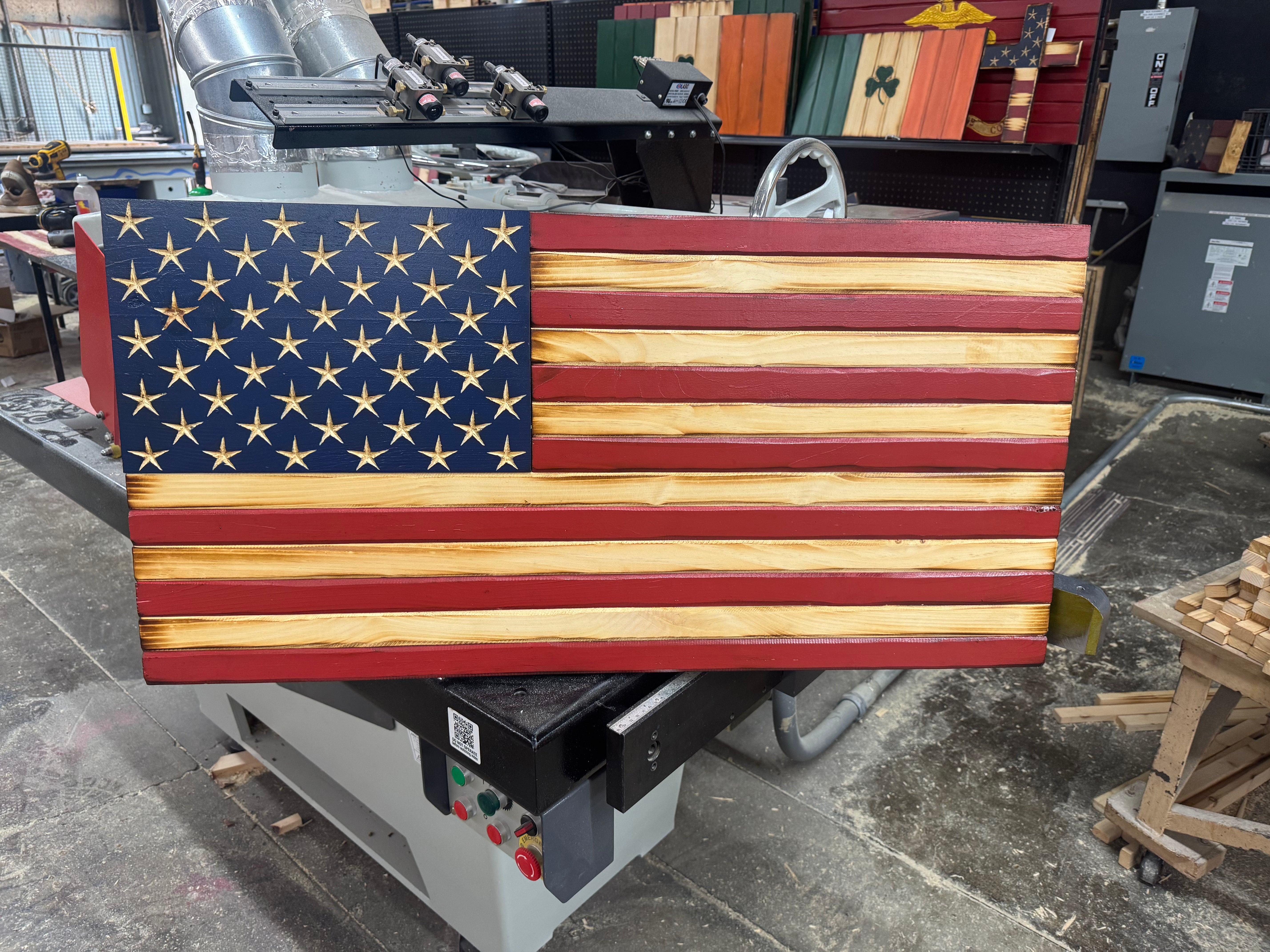 Medium 38x19 Old Glory //  Imperfections and or Damage See image for details / read description EXPEDITE 7830