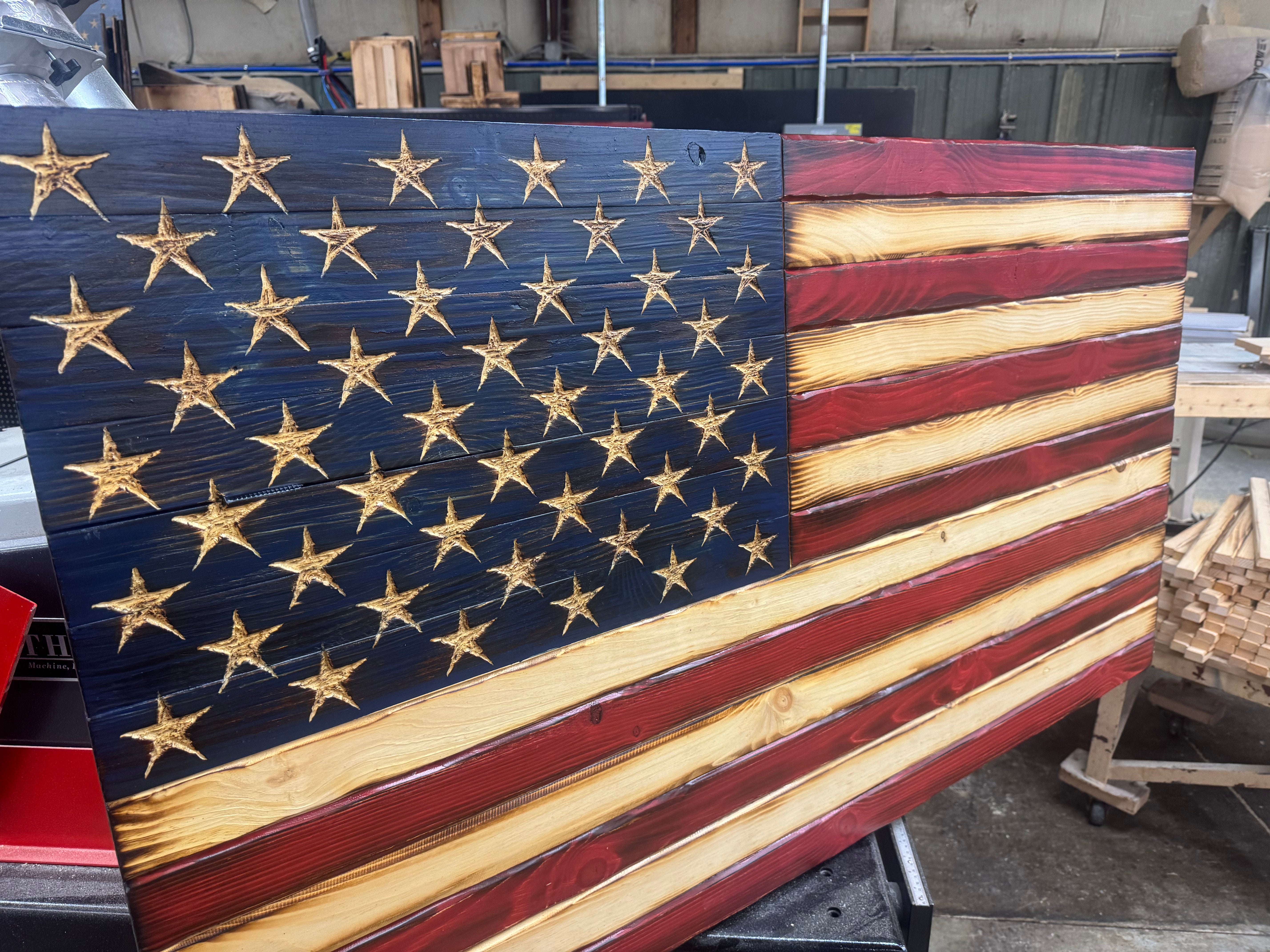 Colossal 56x32 Weathered Old Glory  //  Read description EXPEDITE 7840