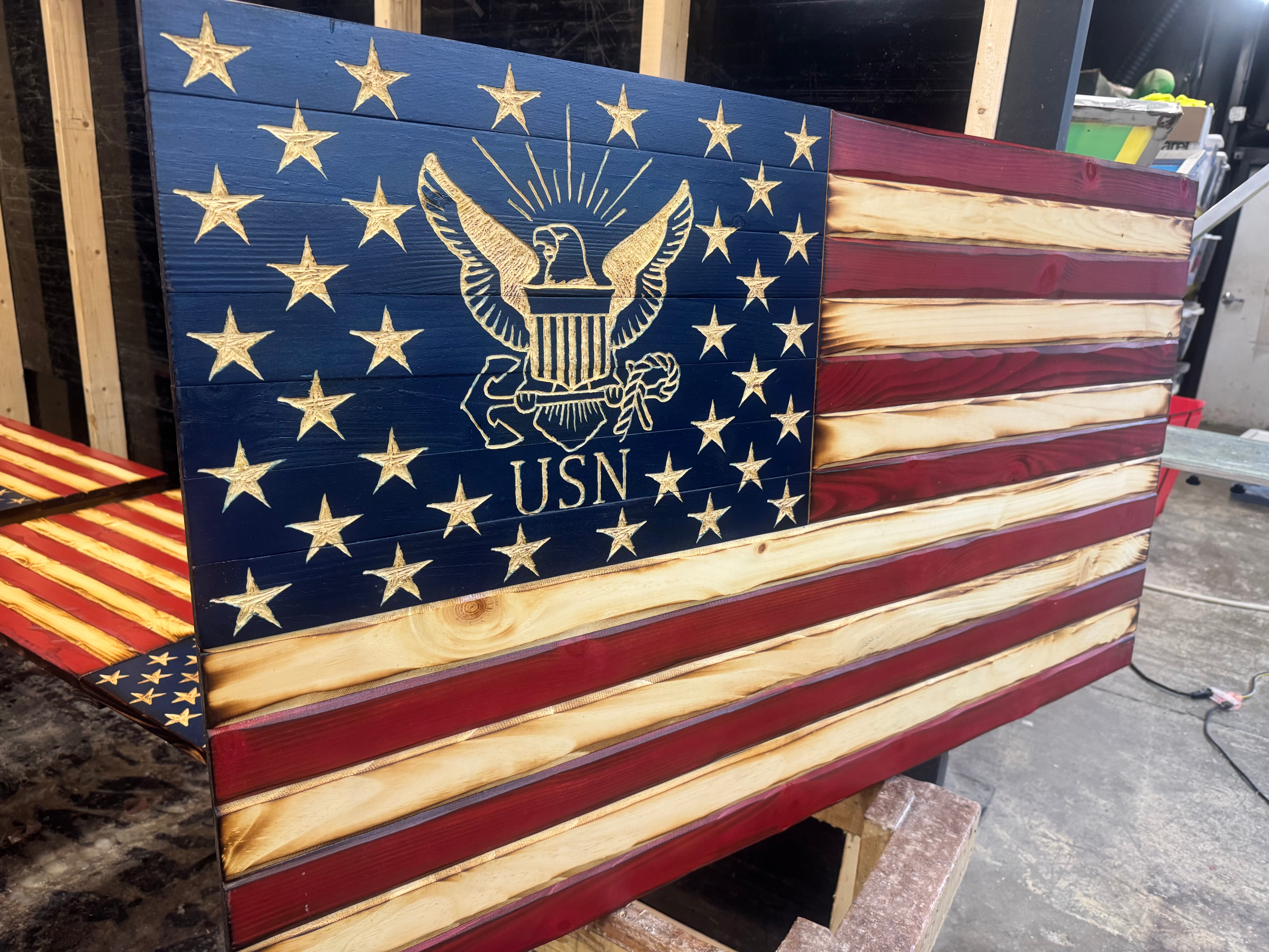 Colossal 56x32 Navy V1 Old Glory  //  Read description EXPEDITE 7853