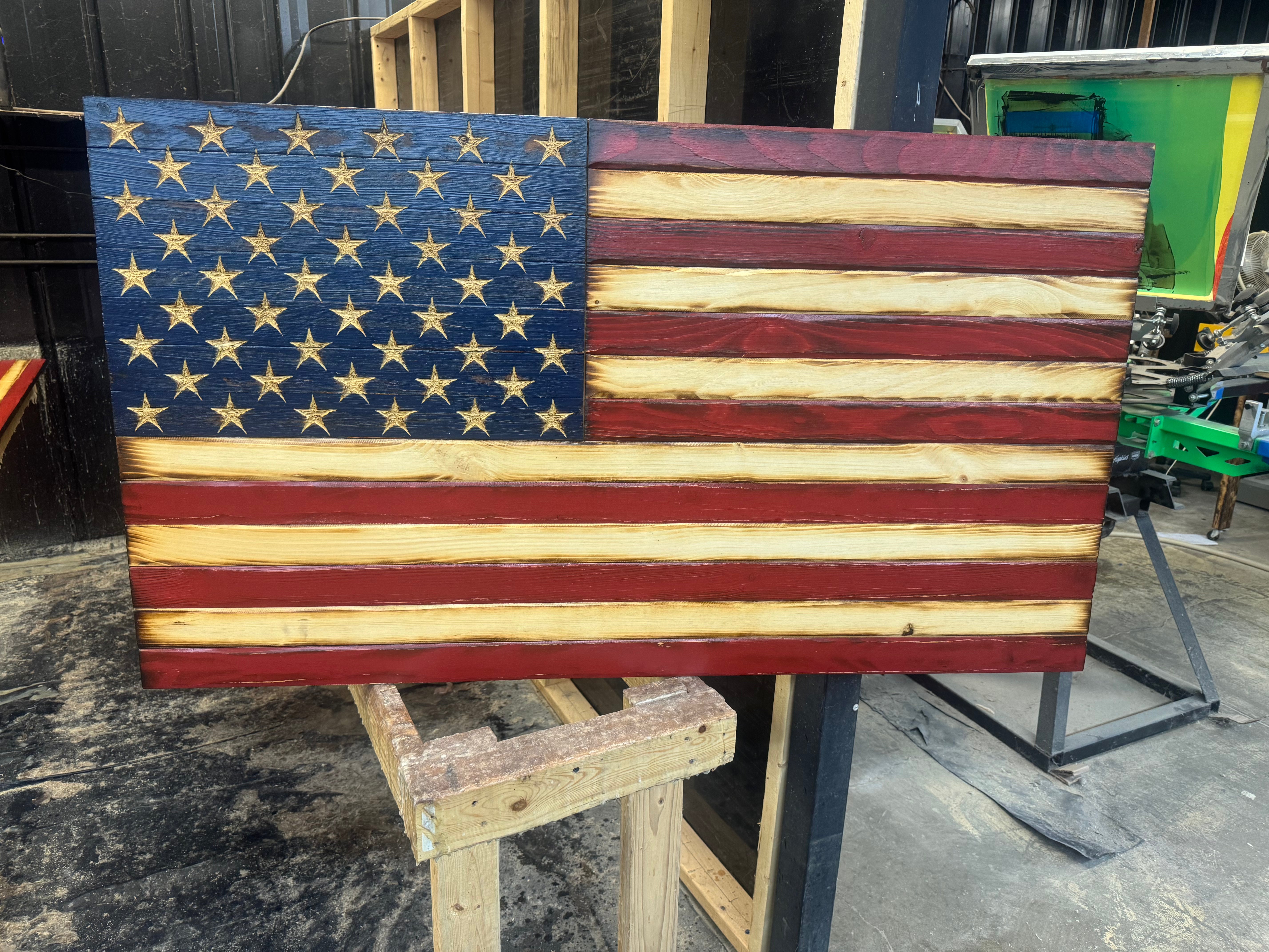 Colossal 56x32 Weathered Old Glory  //  Read description EXPEDITE 7855