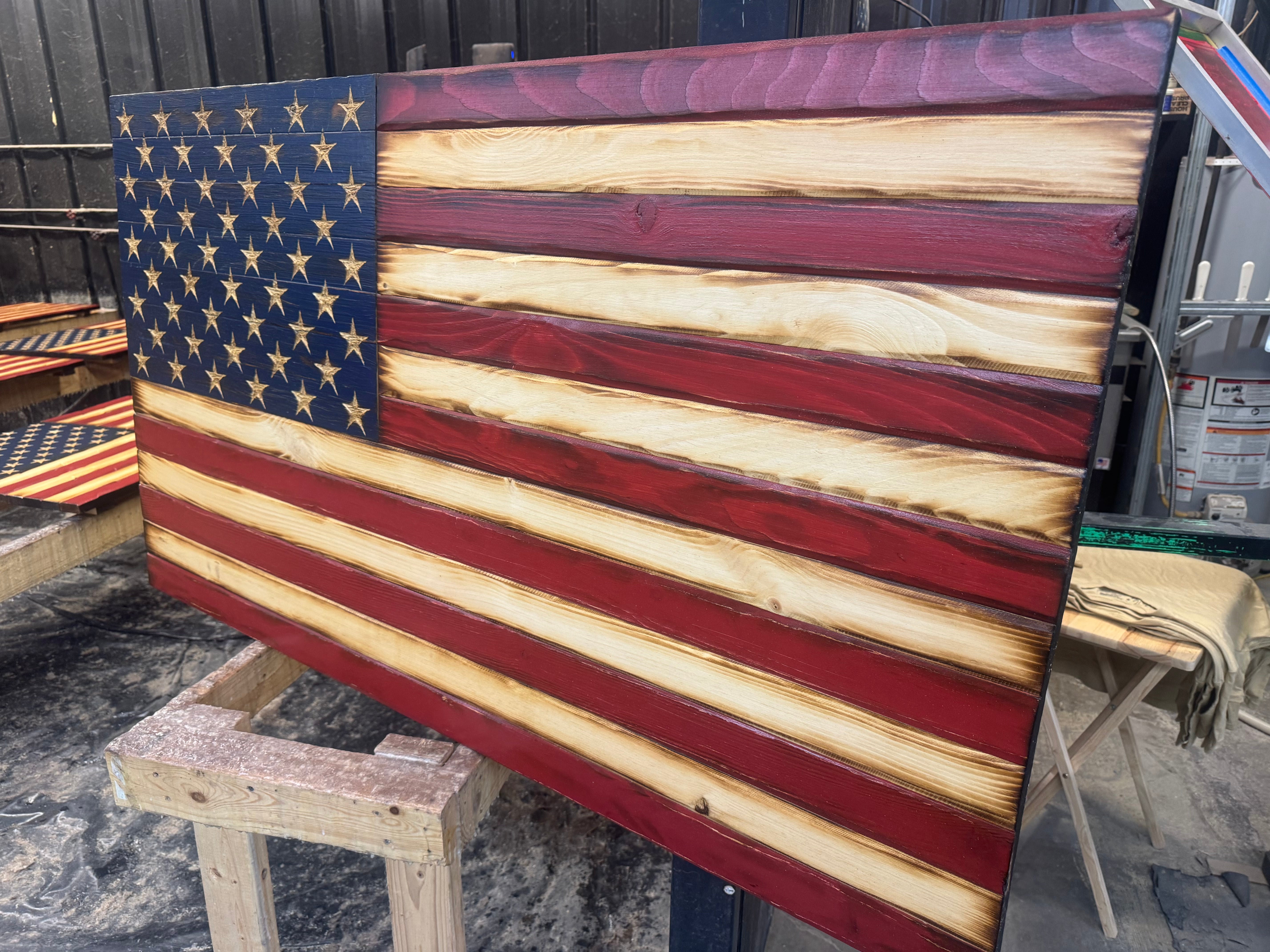 Colossal 56x32 Weathered Old Glory  //  Read description EXPEDITE 7855