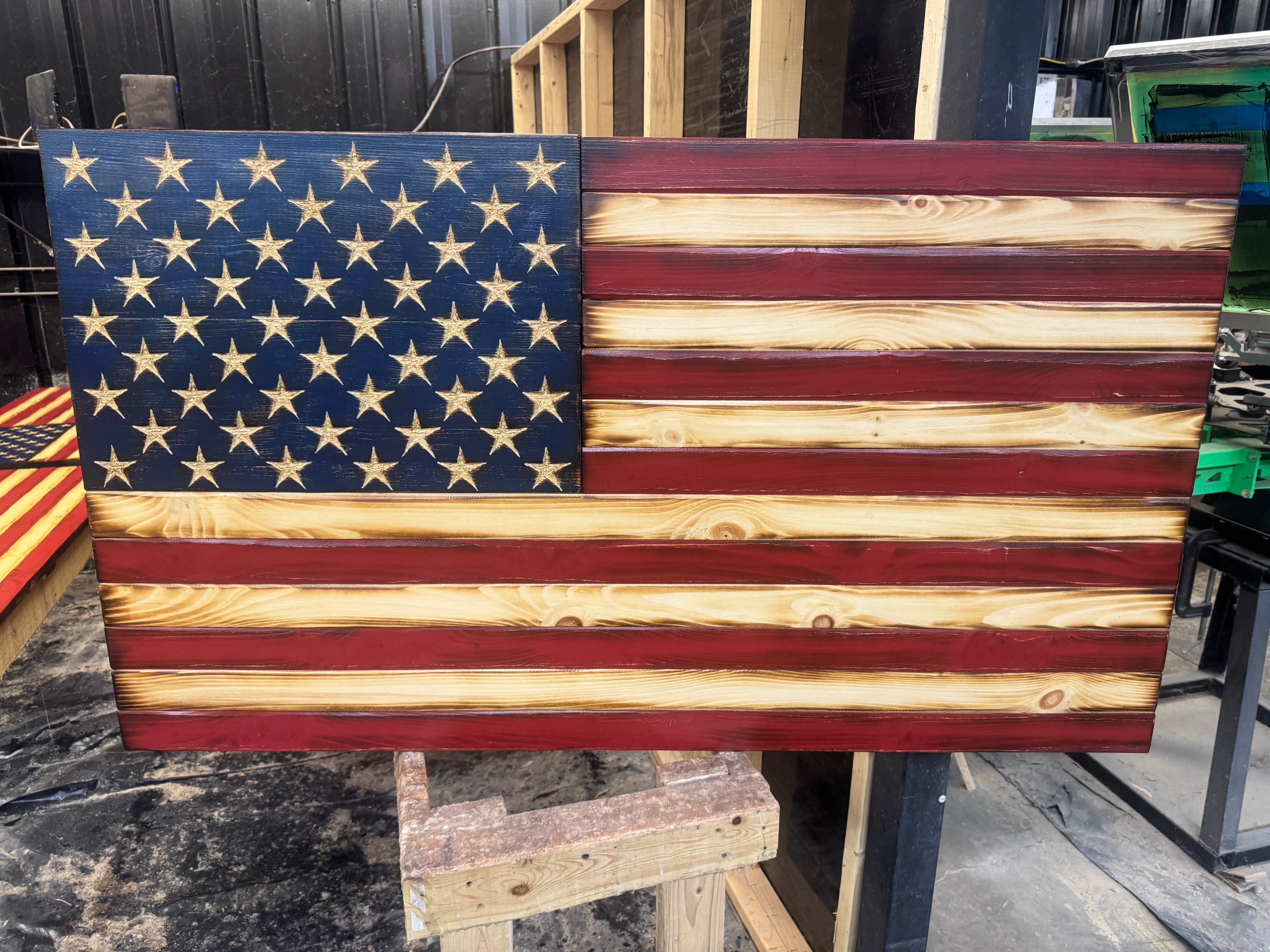 Colossal 56x32 Weathered Old Glory  //  Read description EXPEDITE 7857