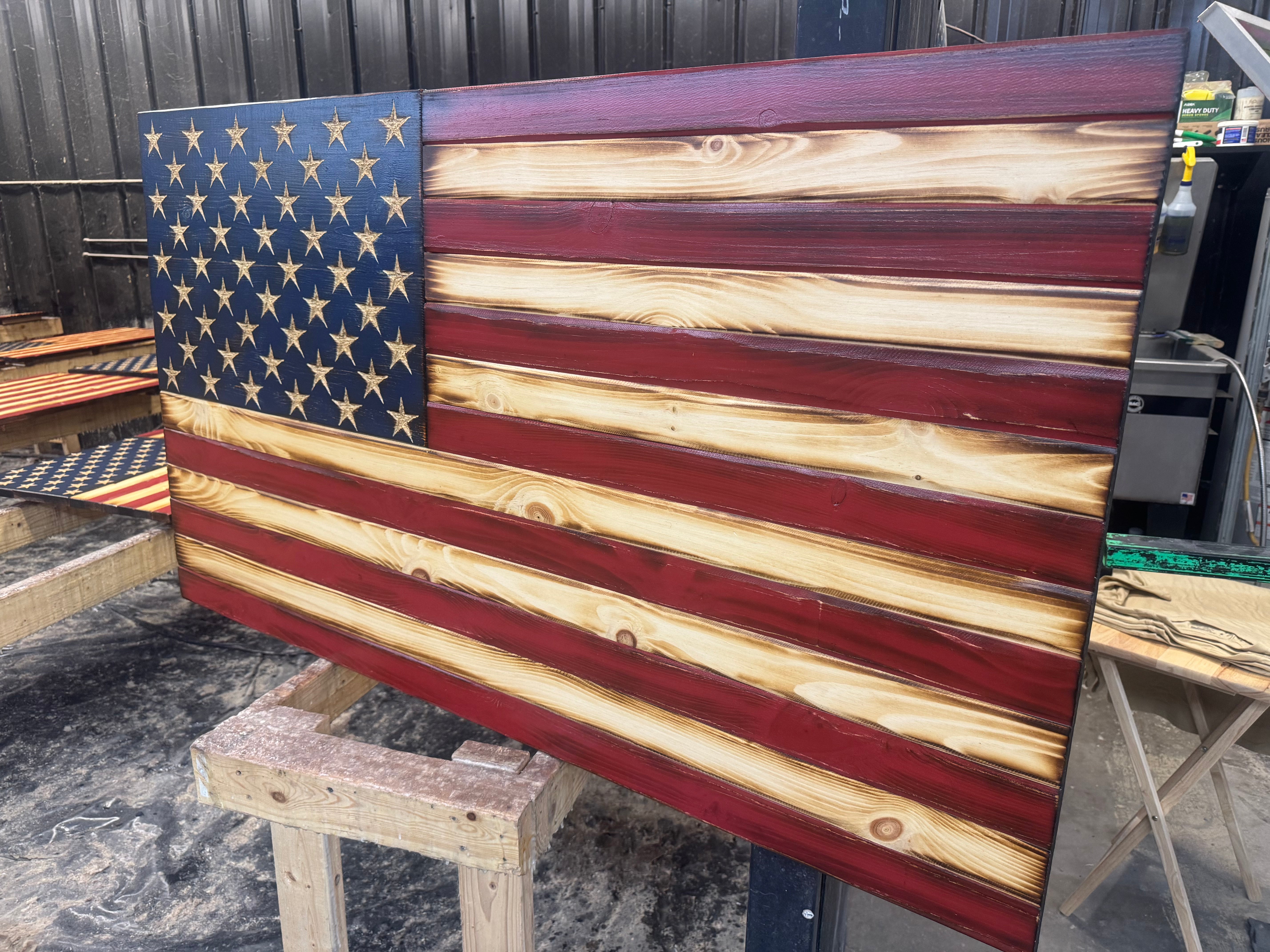 Colossal 56x32 Weathered Old Glory  //  Read description EXPEDITE 7857