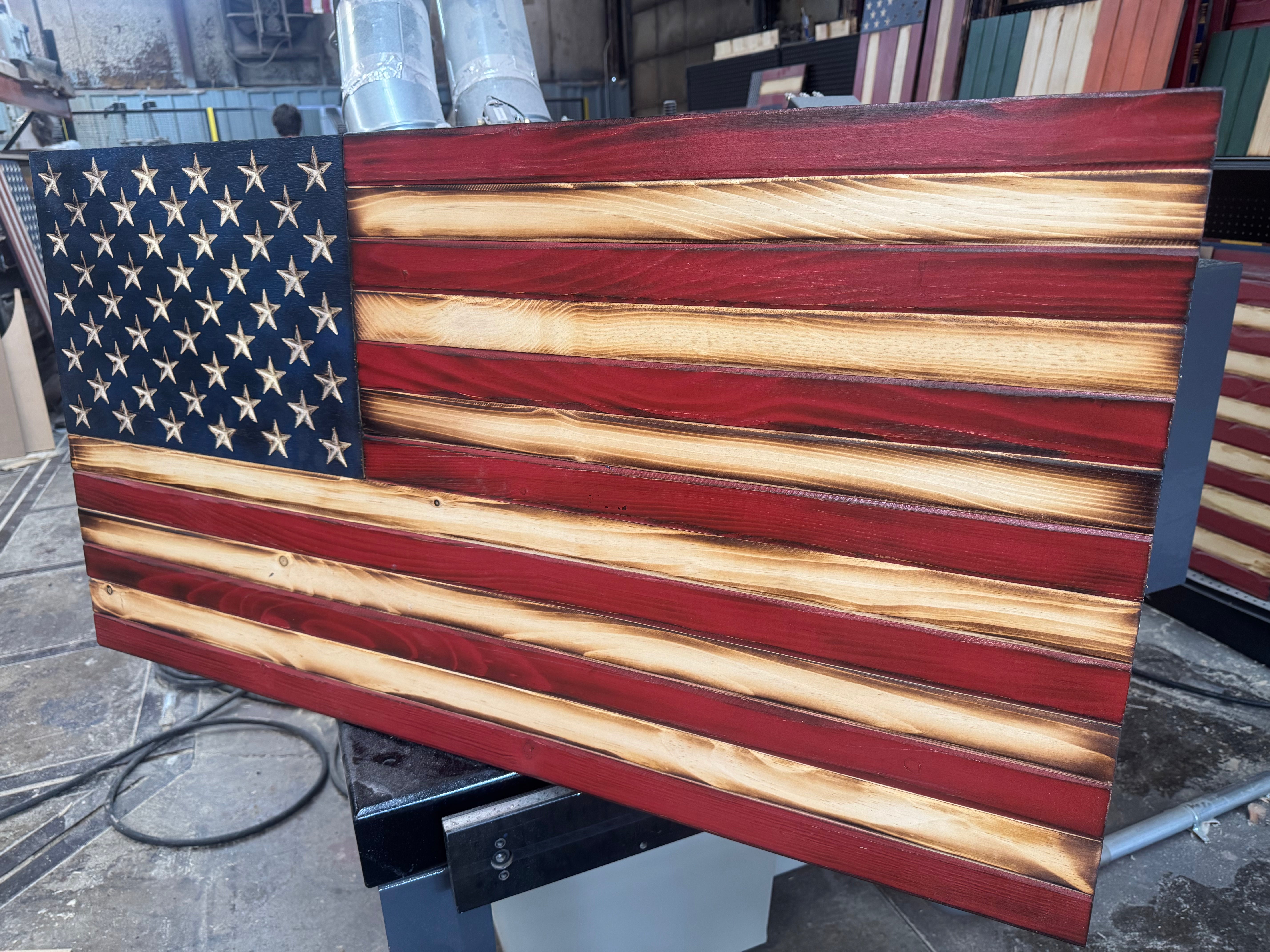 Large 46x24 Weathered Old Glory //  Imperfections and or Damage See image for details / read description EXPEDITE 7880