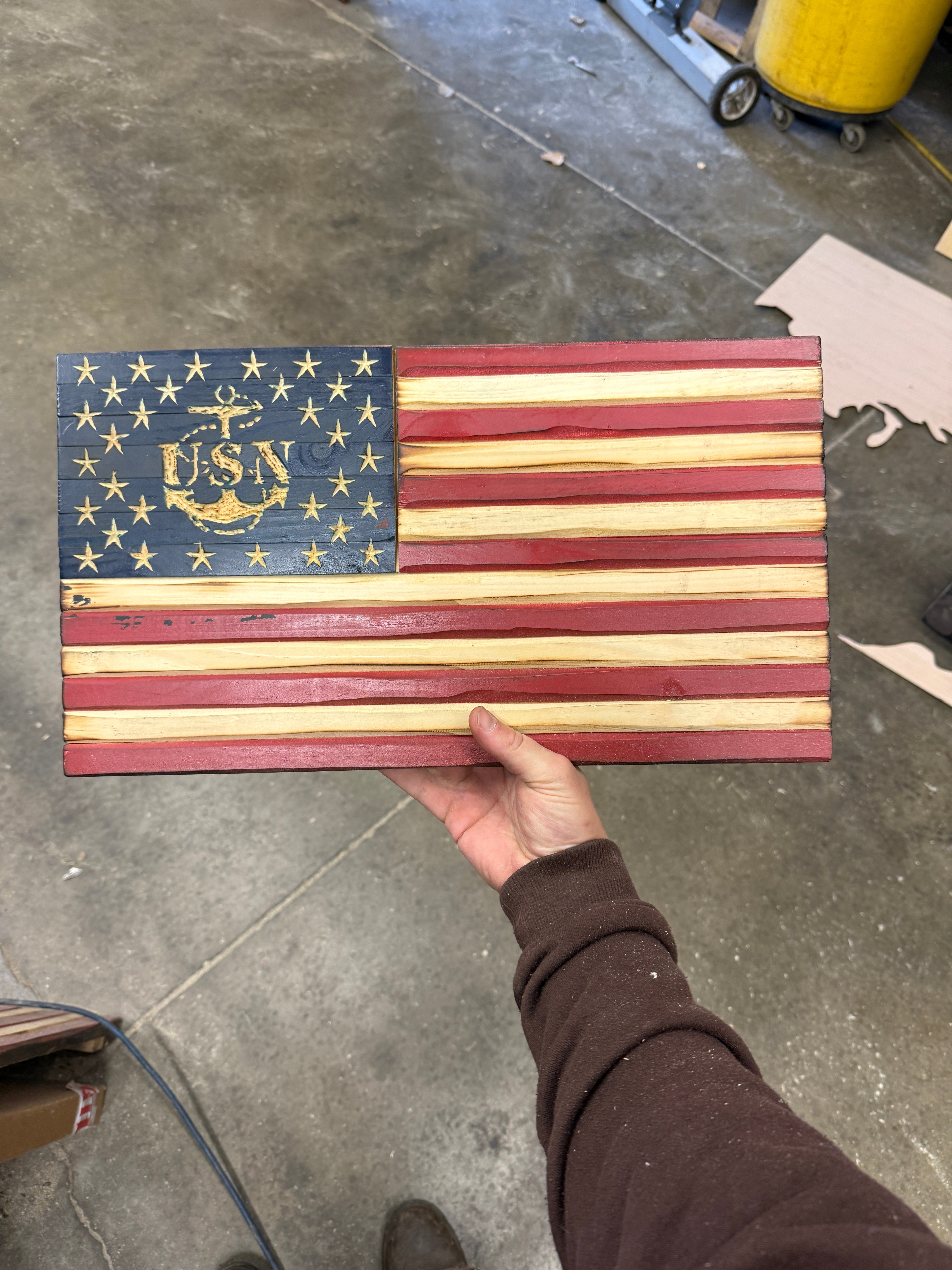 18"x10" Overspray Navy Old Glory