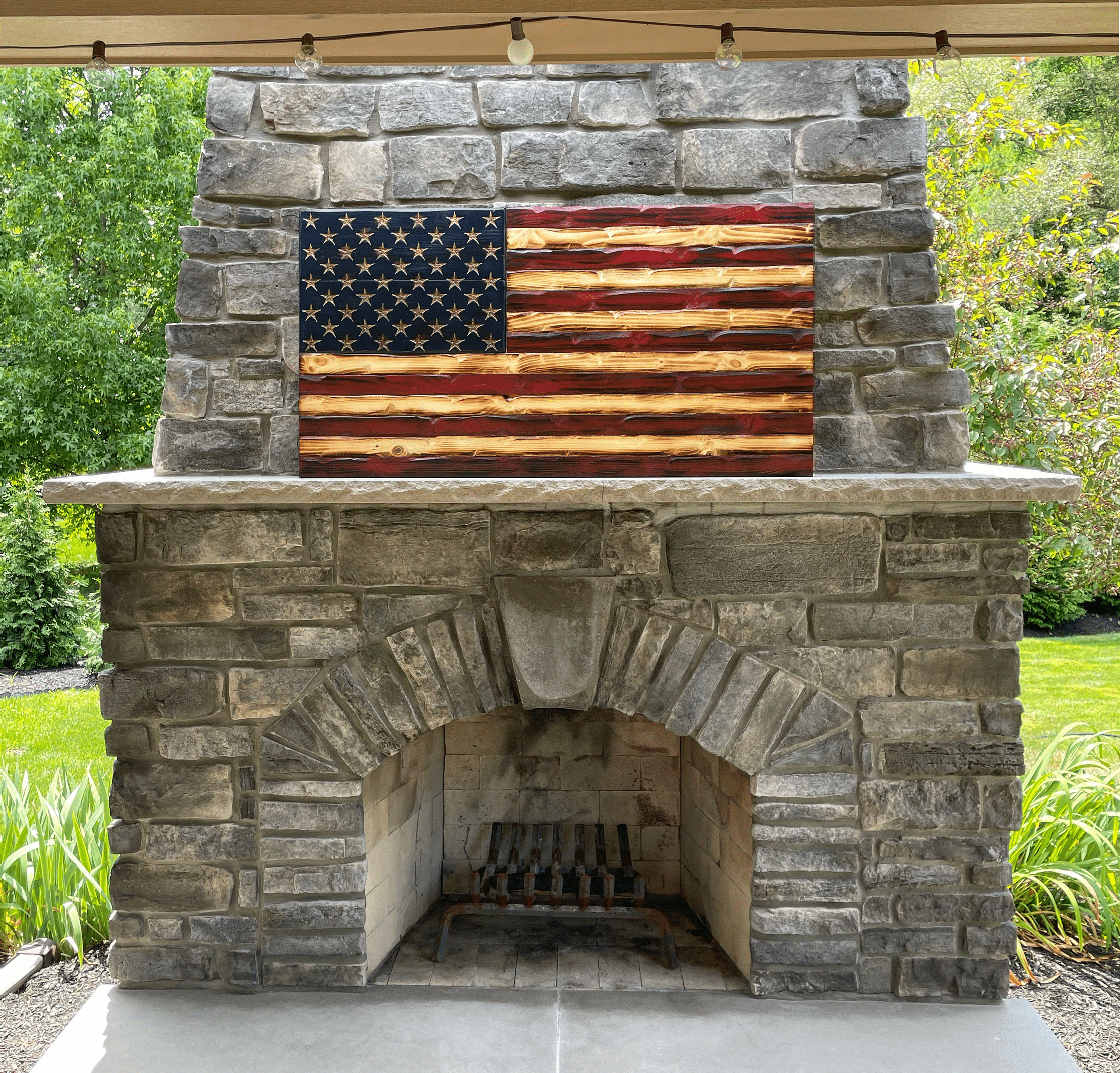 Weathered Rustic Glory Handmade Wooden American Flag