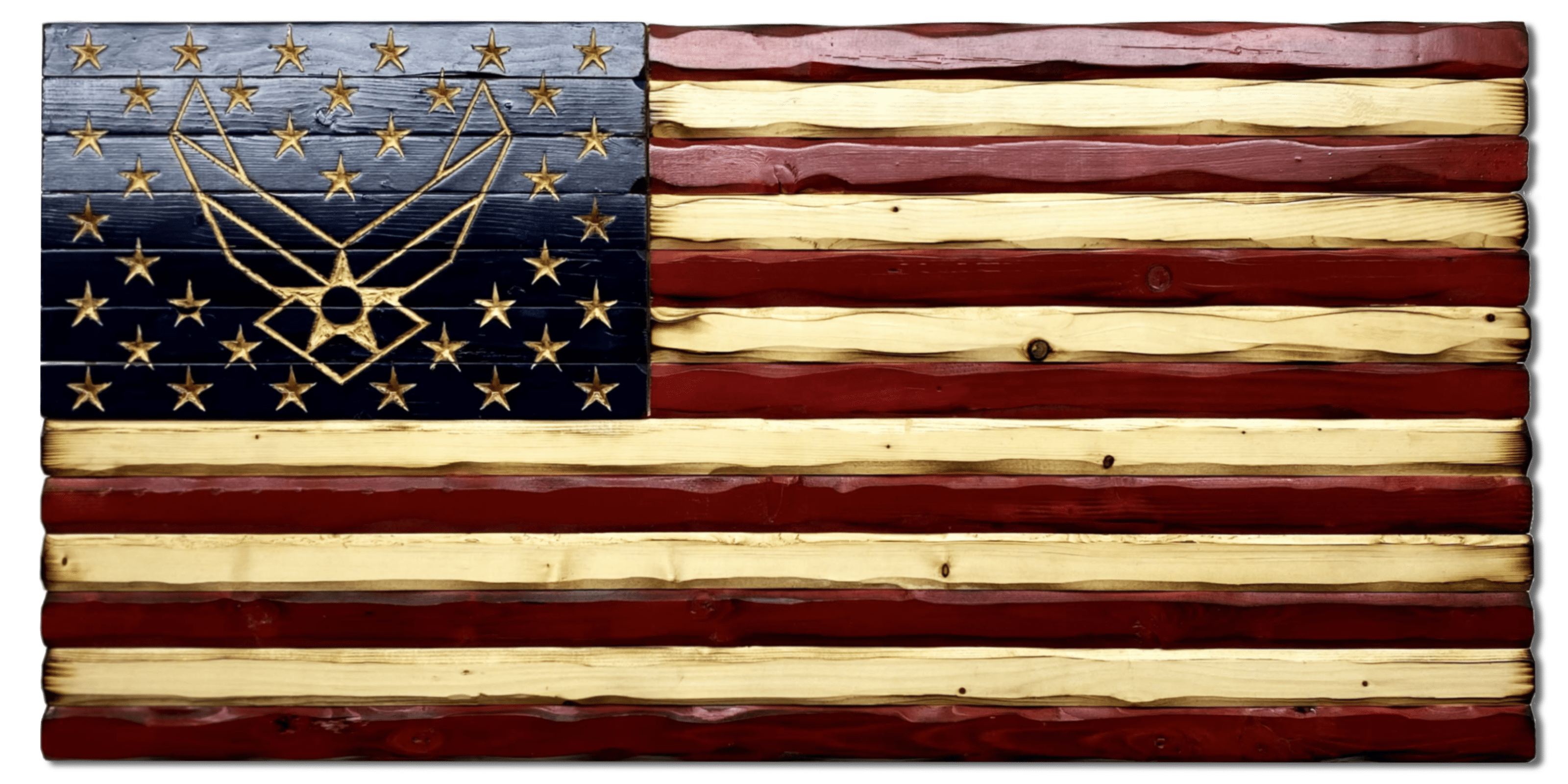 Air Force Handcarved American Wooden Flag