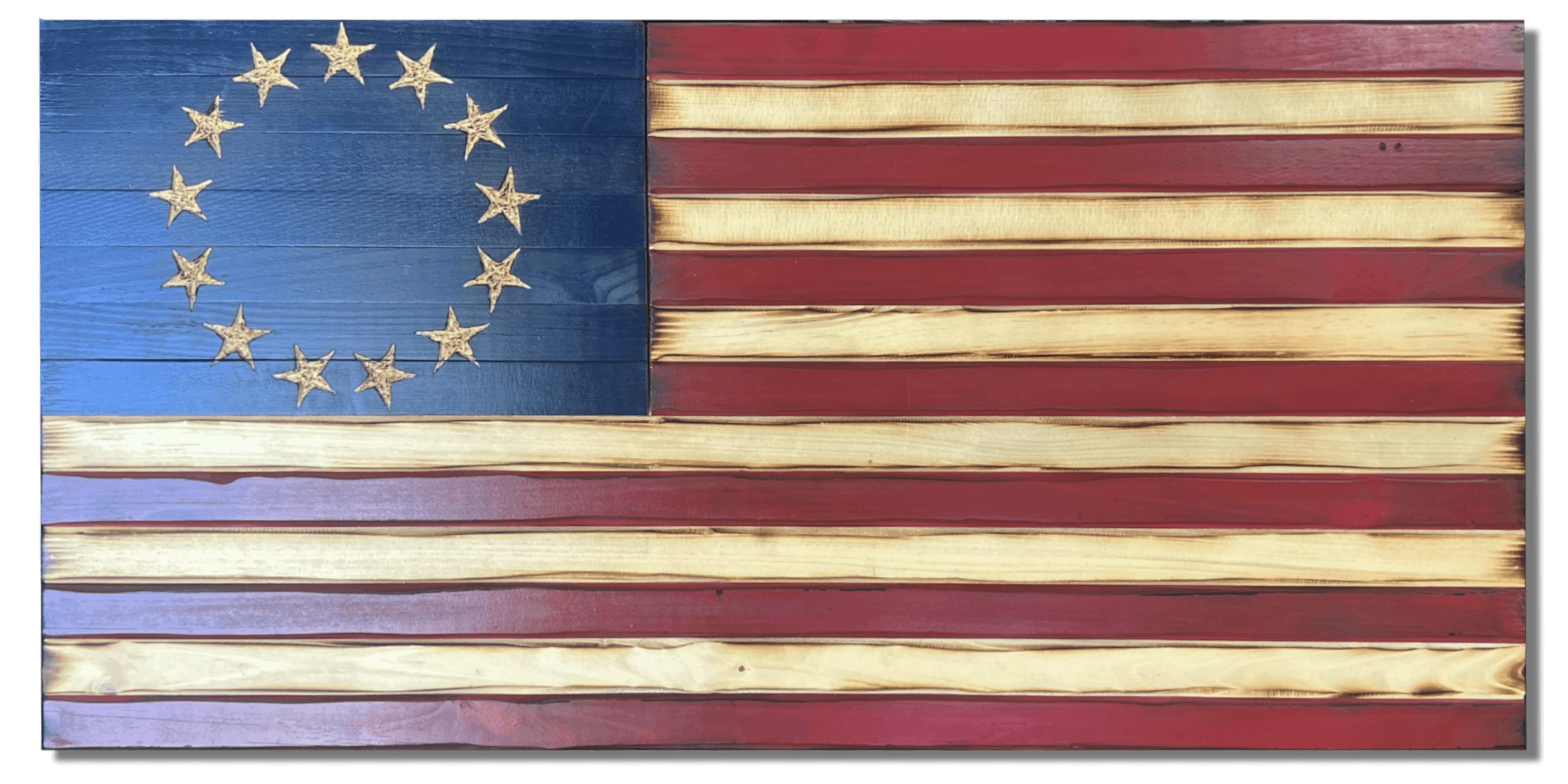 Betsy Ross Handcarved Wooden Flag