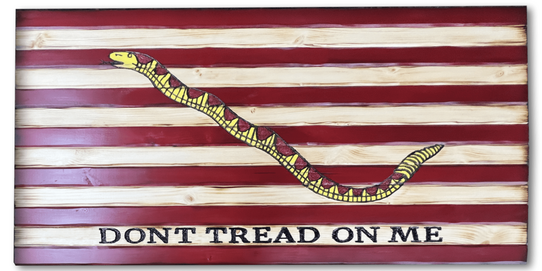 Navy Jack Handcarved Wooden Flag