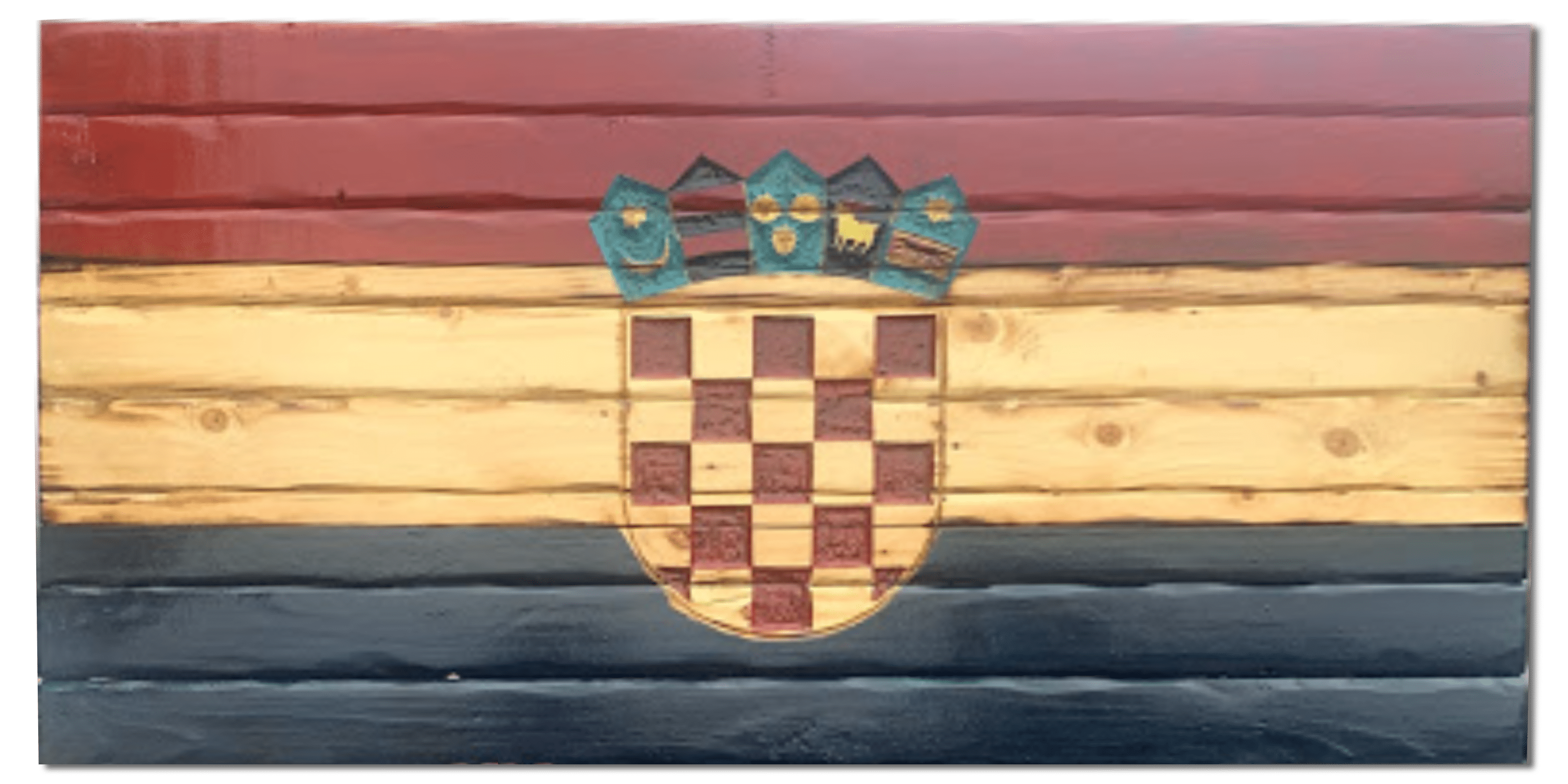 Croatian Handcarved Wooden Flag