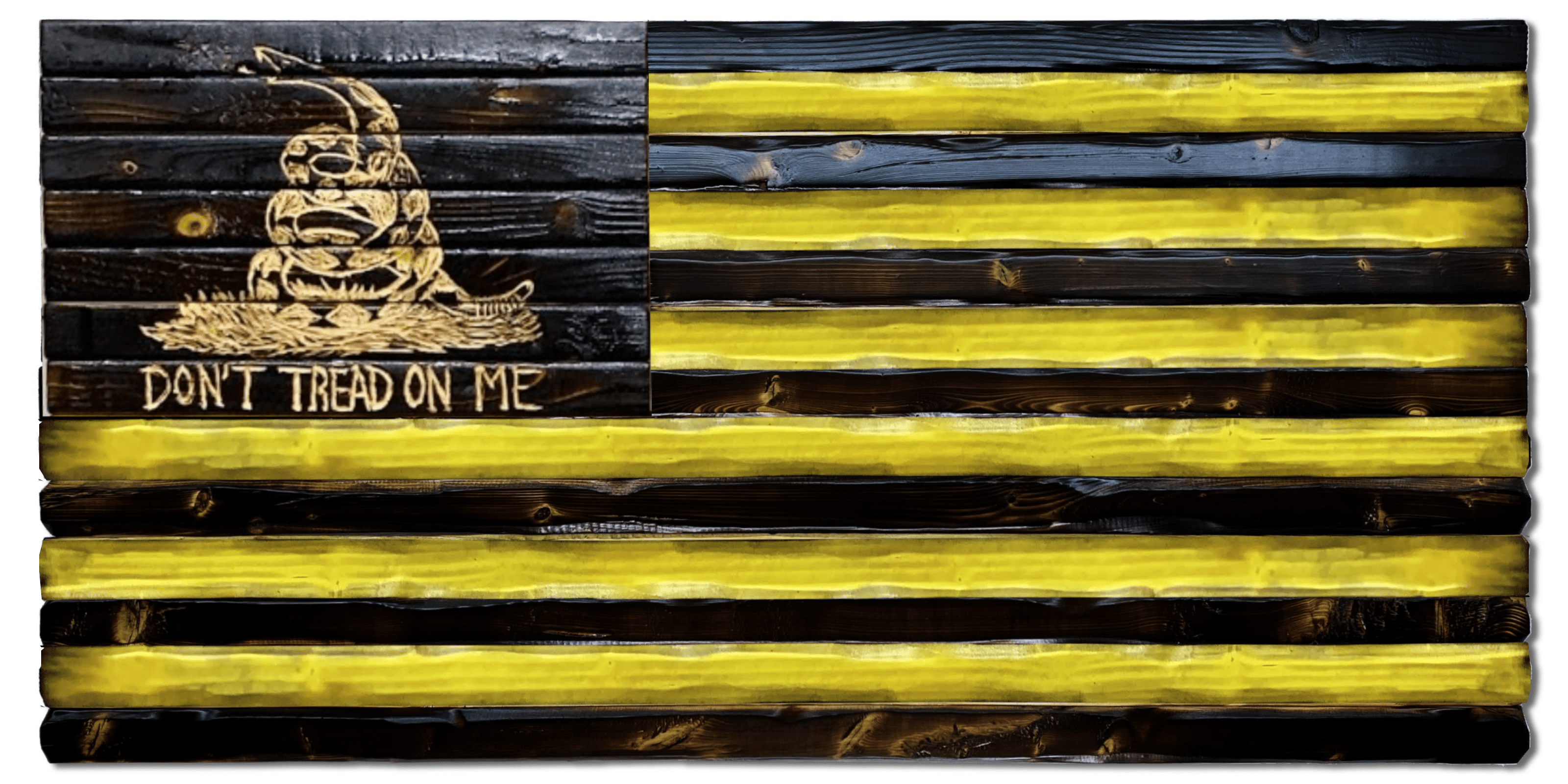 Don't Tread Glory Handcarved Wooden Flag