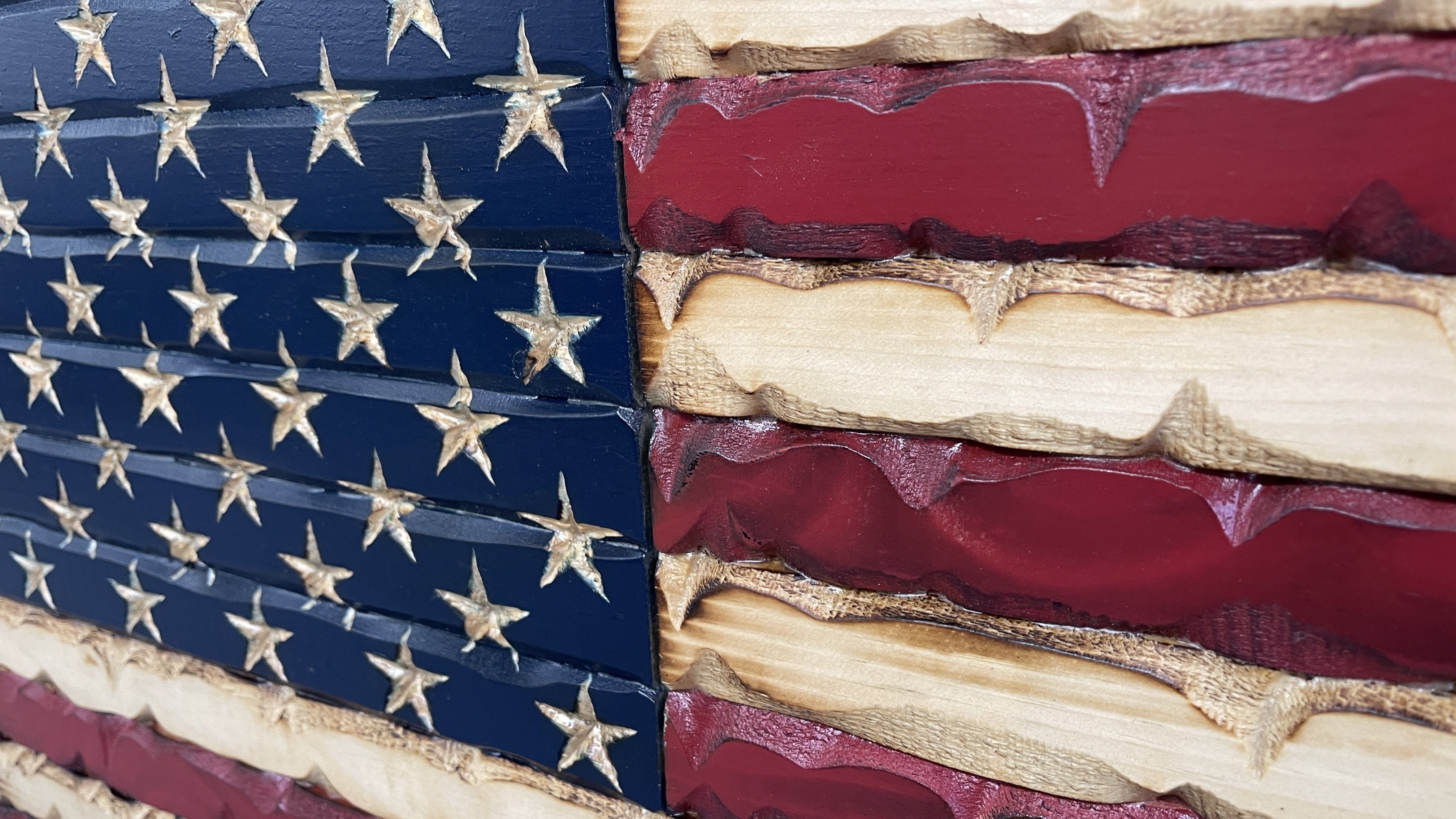 Rustic Glory Handmade Wooden American Flag