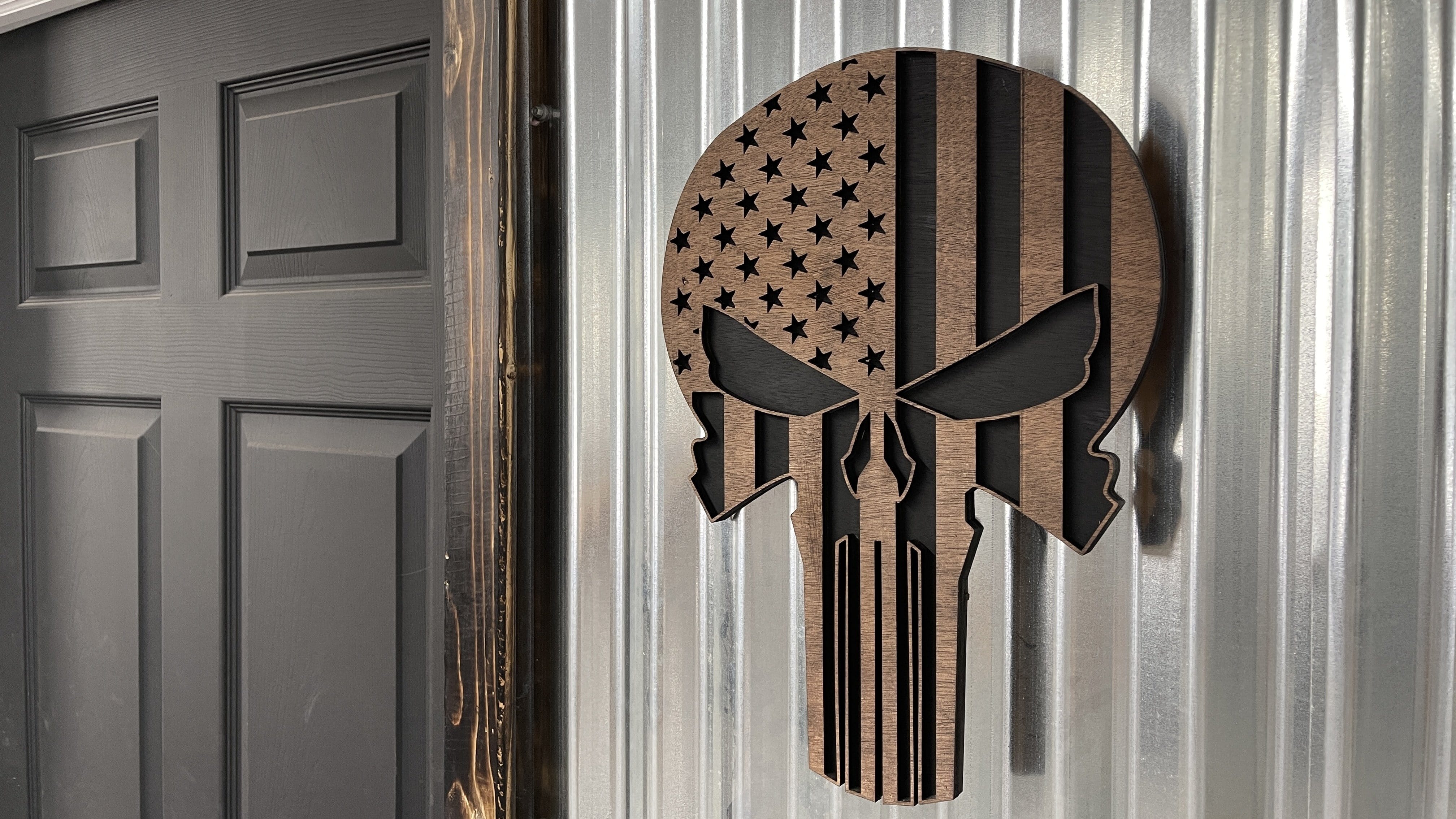 3D Wooden Patriotic Skull/Spartan Wall Art