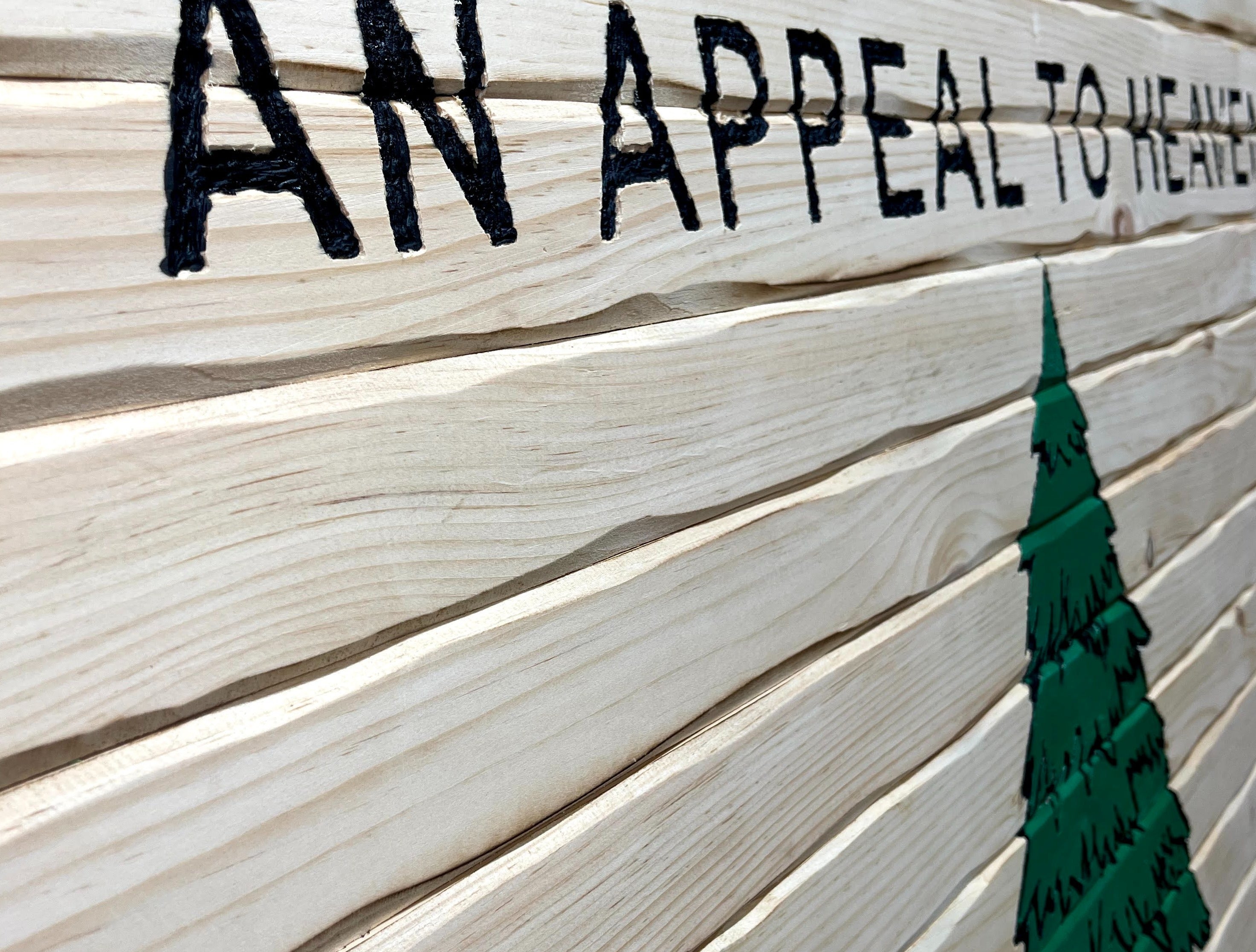 An Appeal To Heaven Handcarved Wooden Flag
