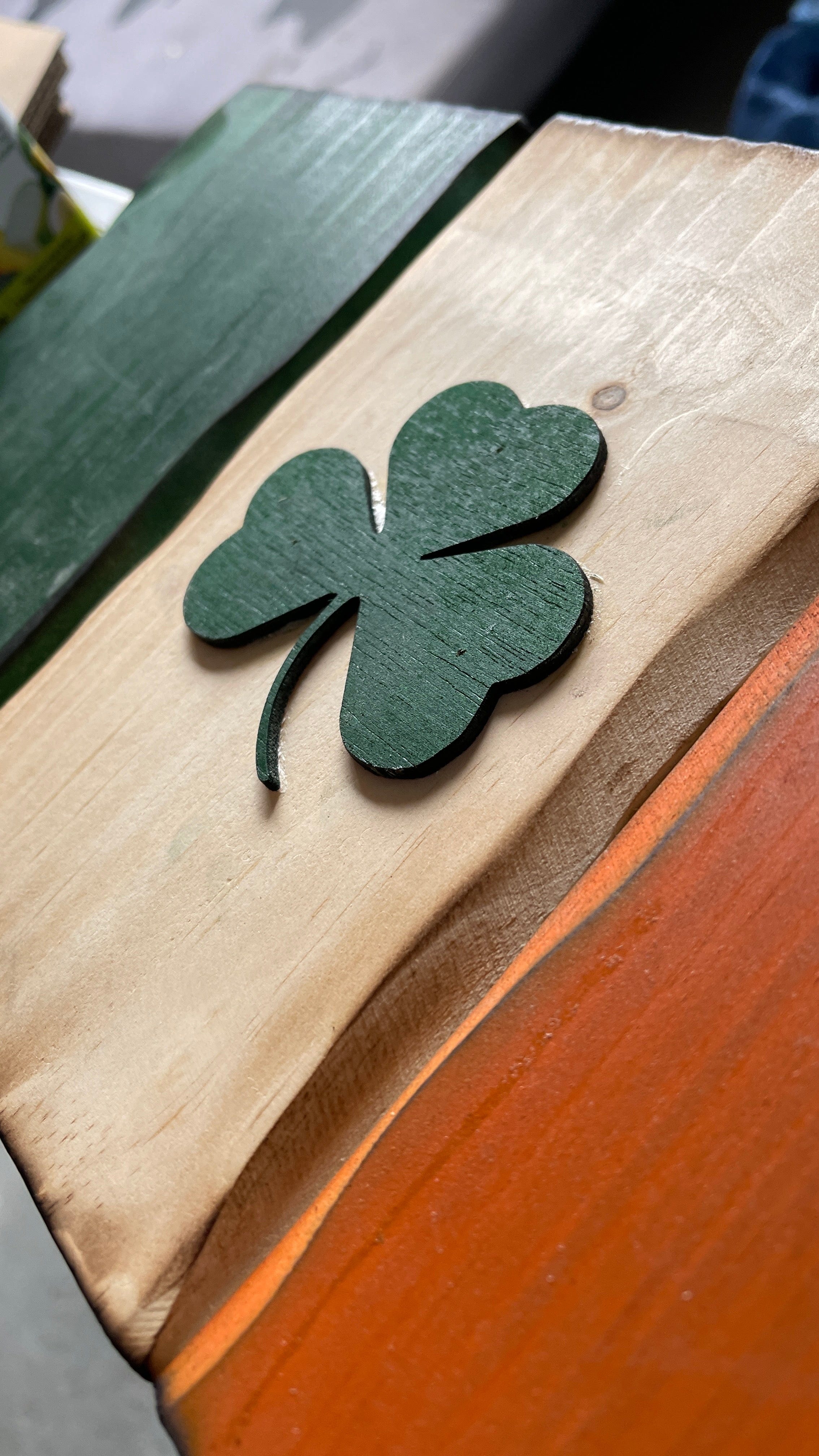 Mini Irish Shamrock Glory Wooden Flag