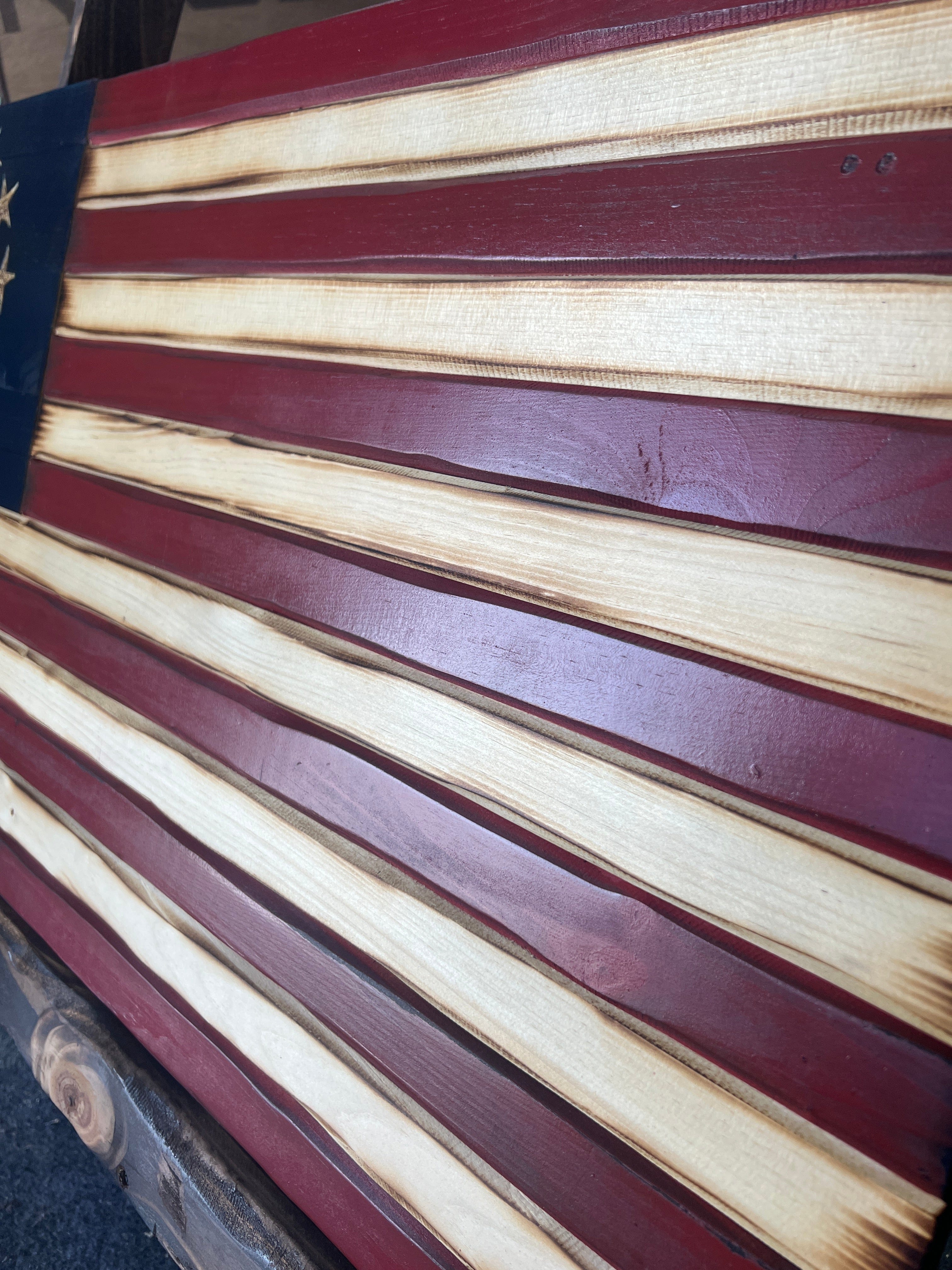 Betsy Ross Handcarved Wooden Flag