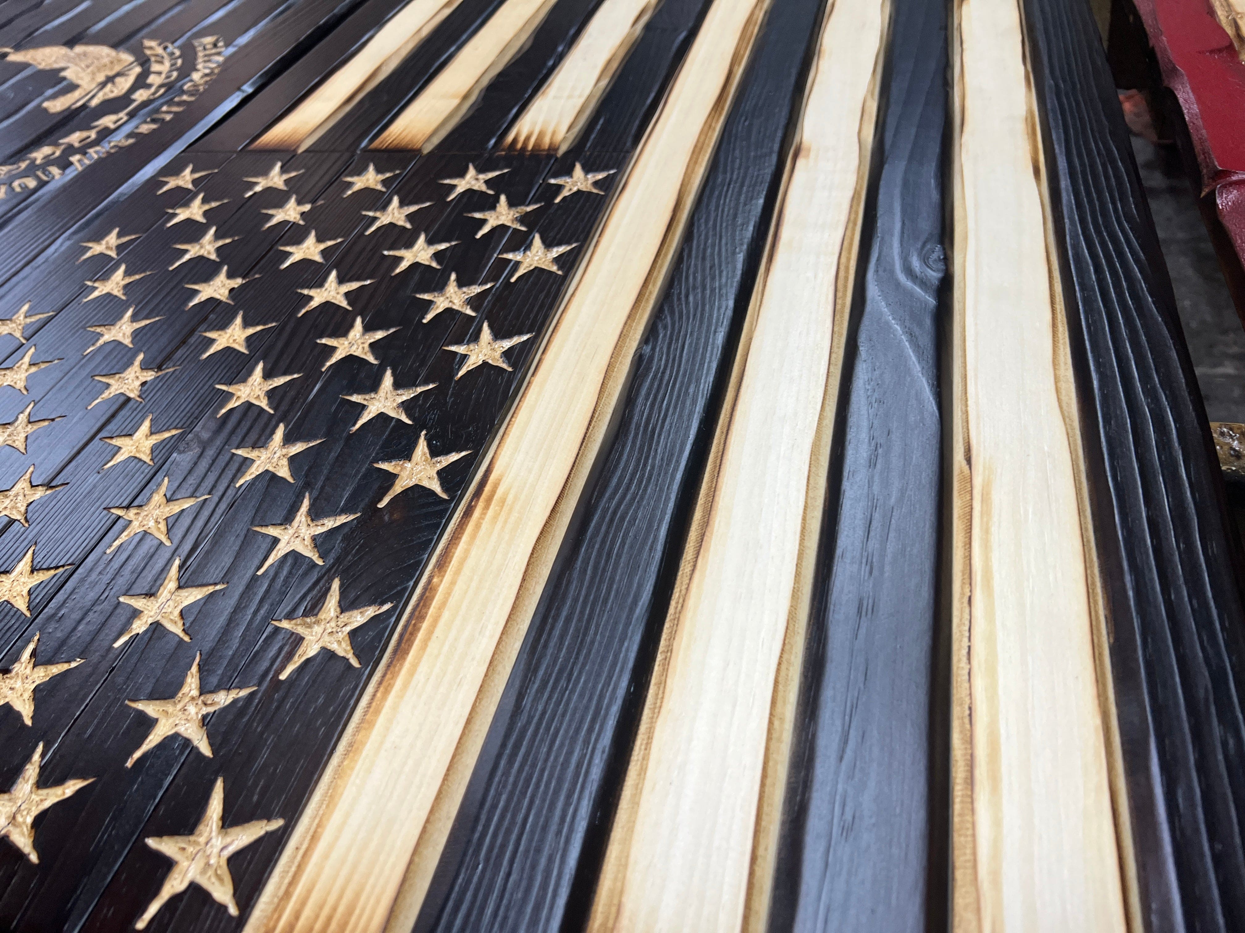 Charred Glory Handmade American Wooden Flag