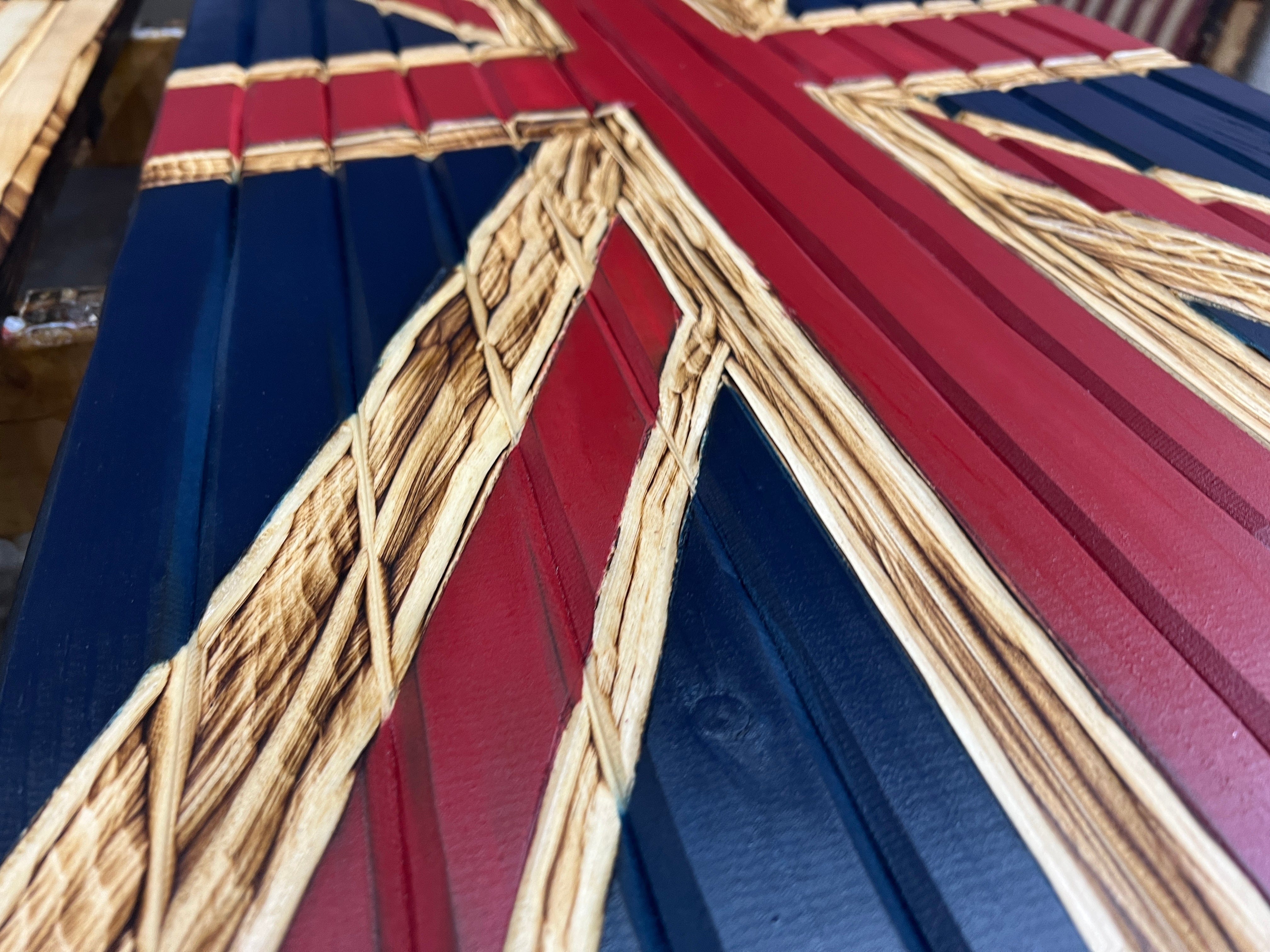 Union Jack Handmade Wooden Flag