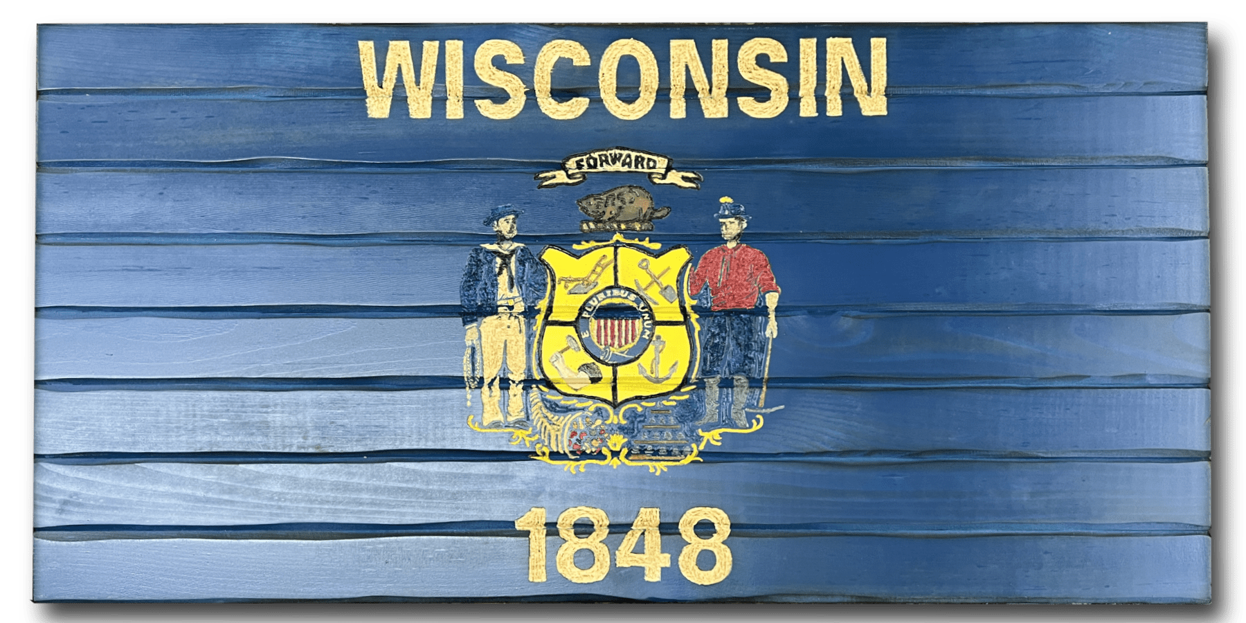 Wisconsin Wooden Flag