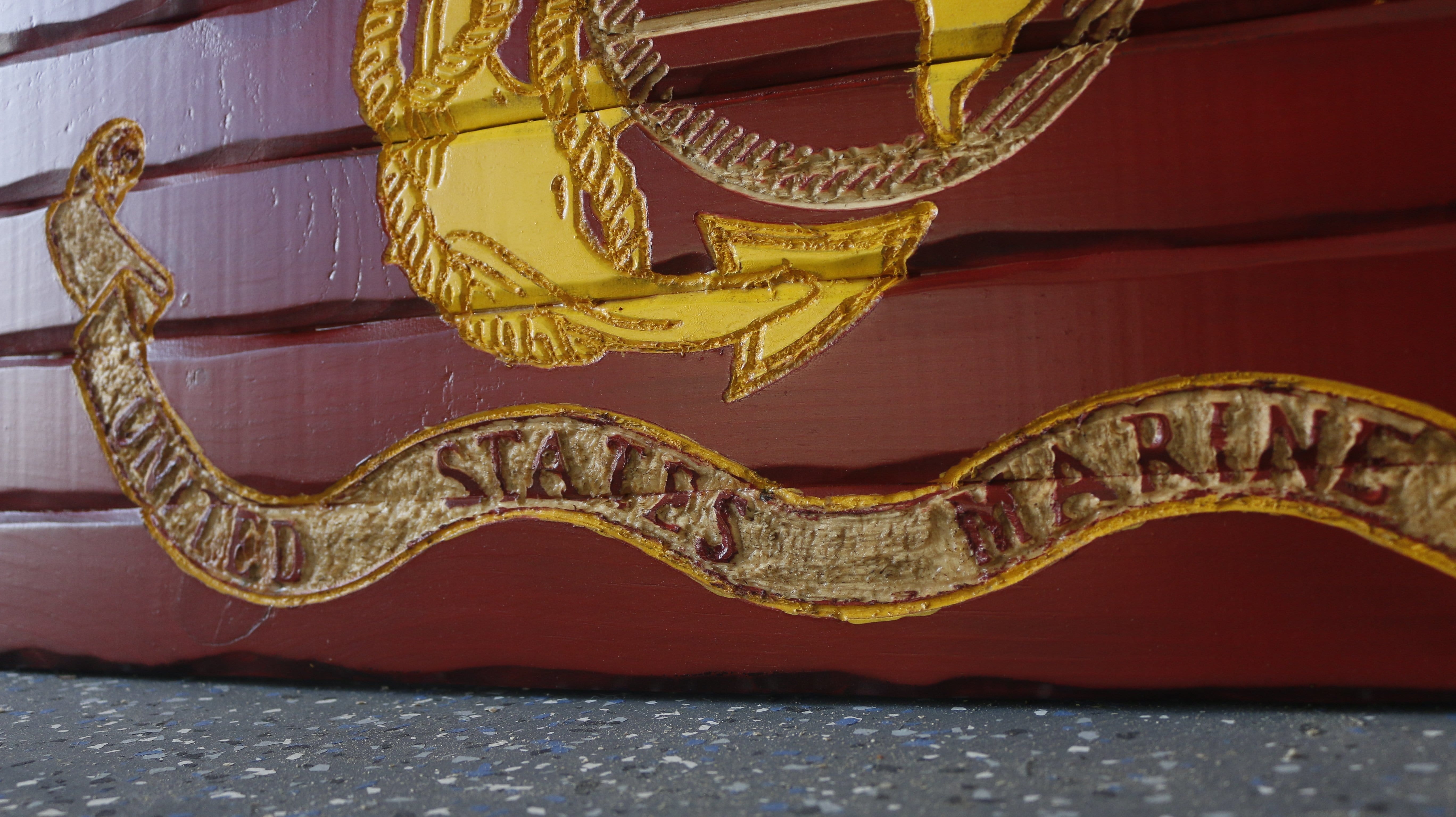 Marine Full Handcarved Wooden Flag