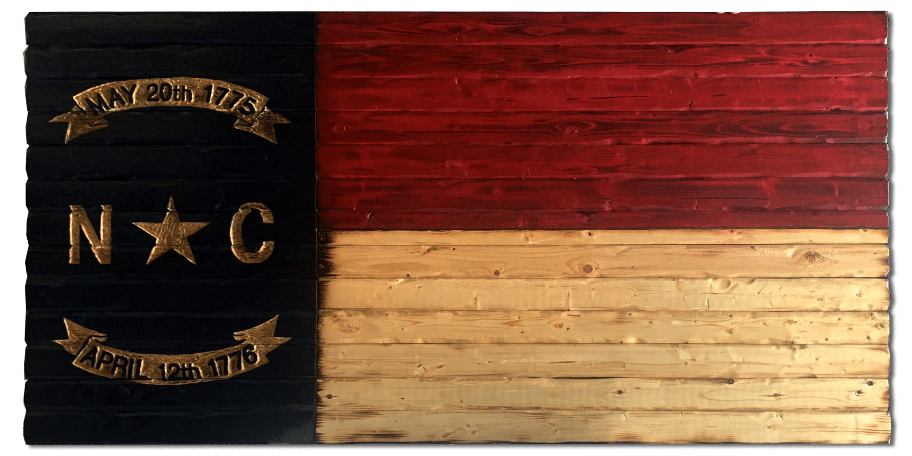 North Carolina Handmade Wooden Flag
