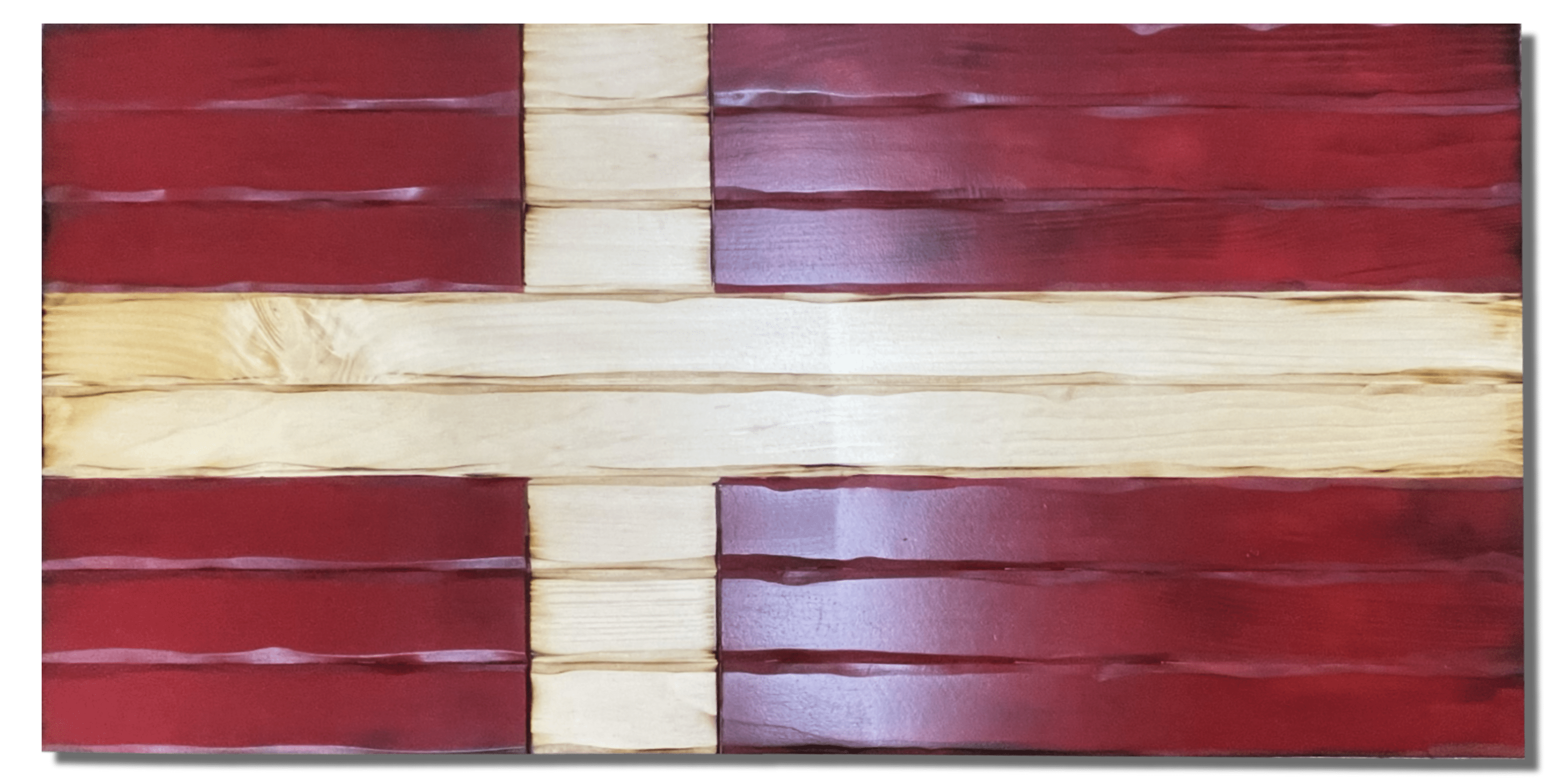 Denmark Handcrafted Wooden Flag