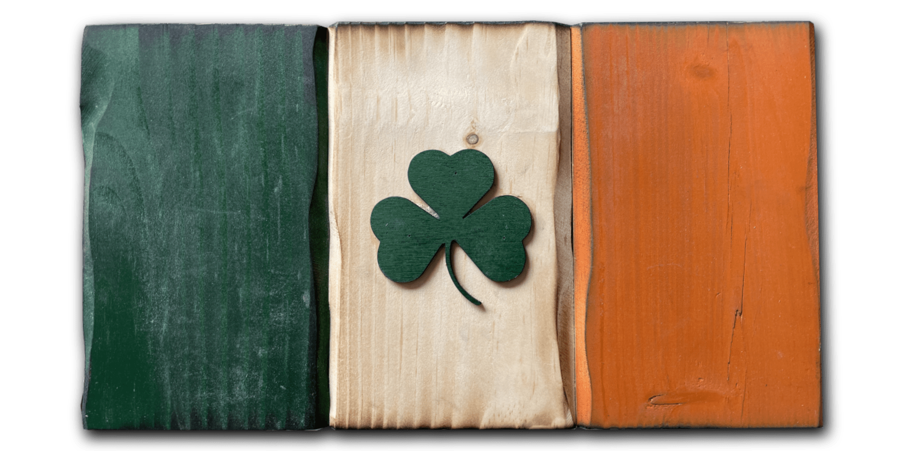 Mini Irish Shamrock Glory Wooden Flag