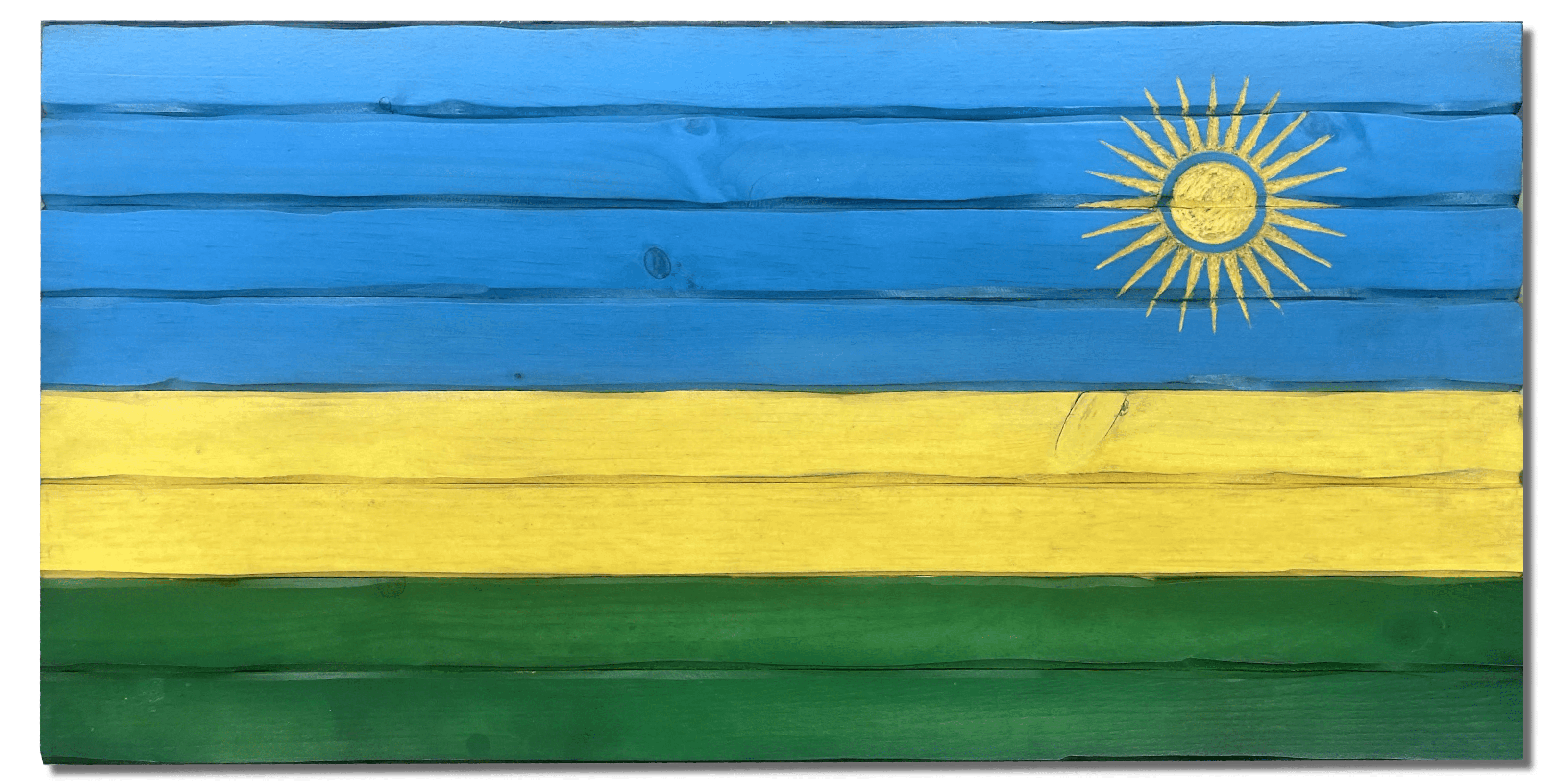 Rwanda Handcarved Wooden Flag